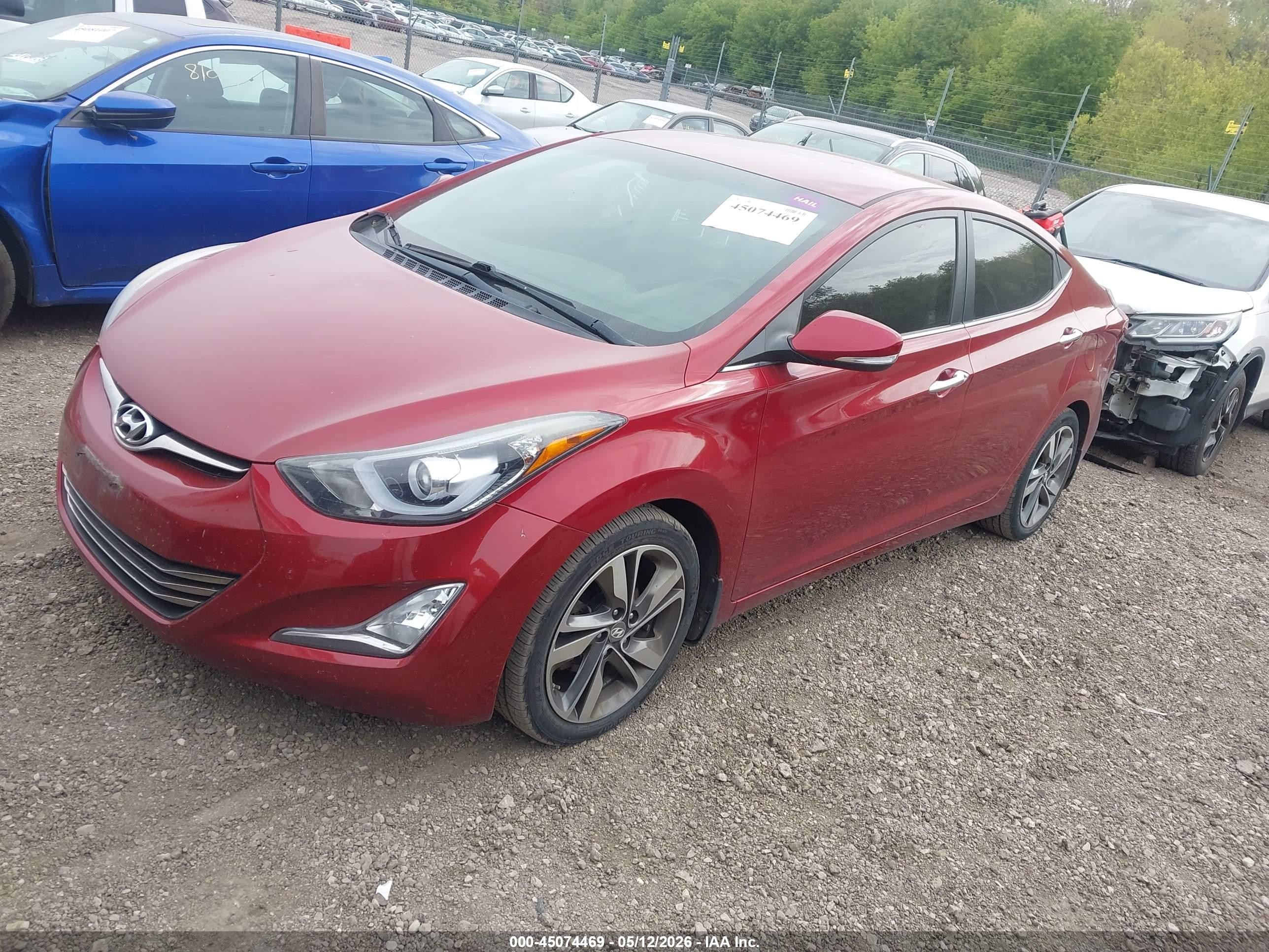 2014 Hyundai Elantra Limited Red vin: 5NPDH4AE9EH533132