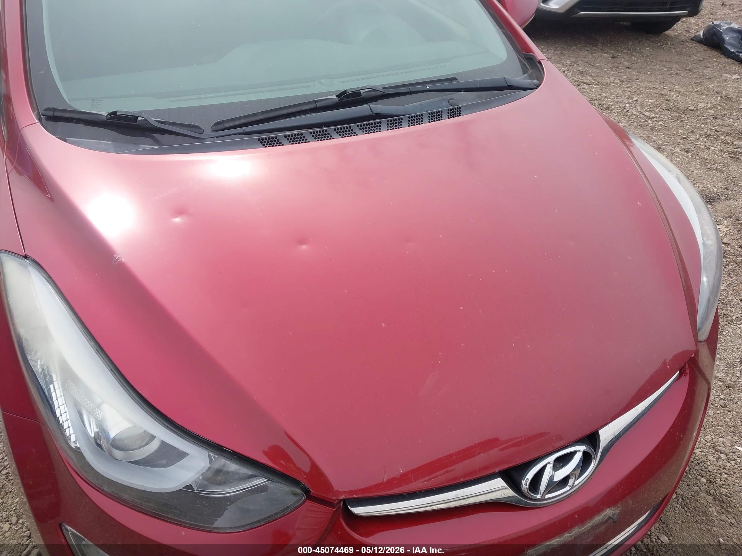 2014 Hyundai Elantra Limited Red vin: 5NPDH4AE9EH533132