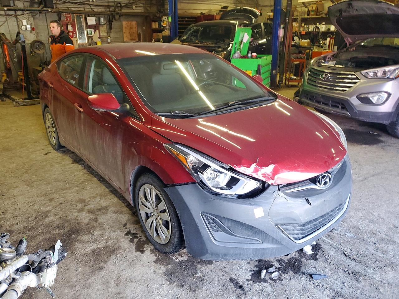 2014 Hyundai Elantra Gl Red vin: 5NPDH4AE9EH543790