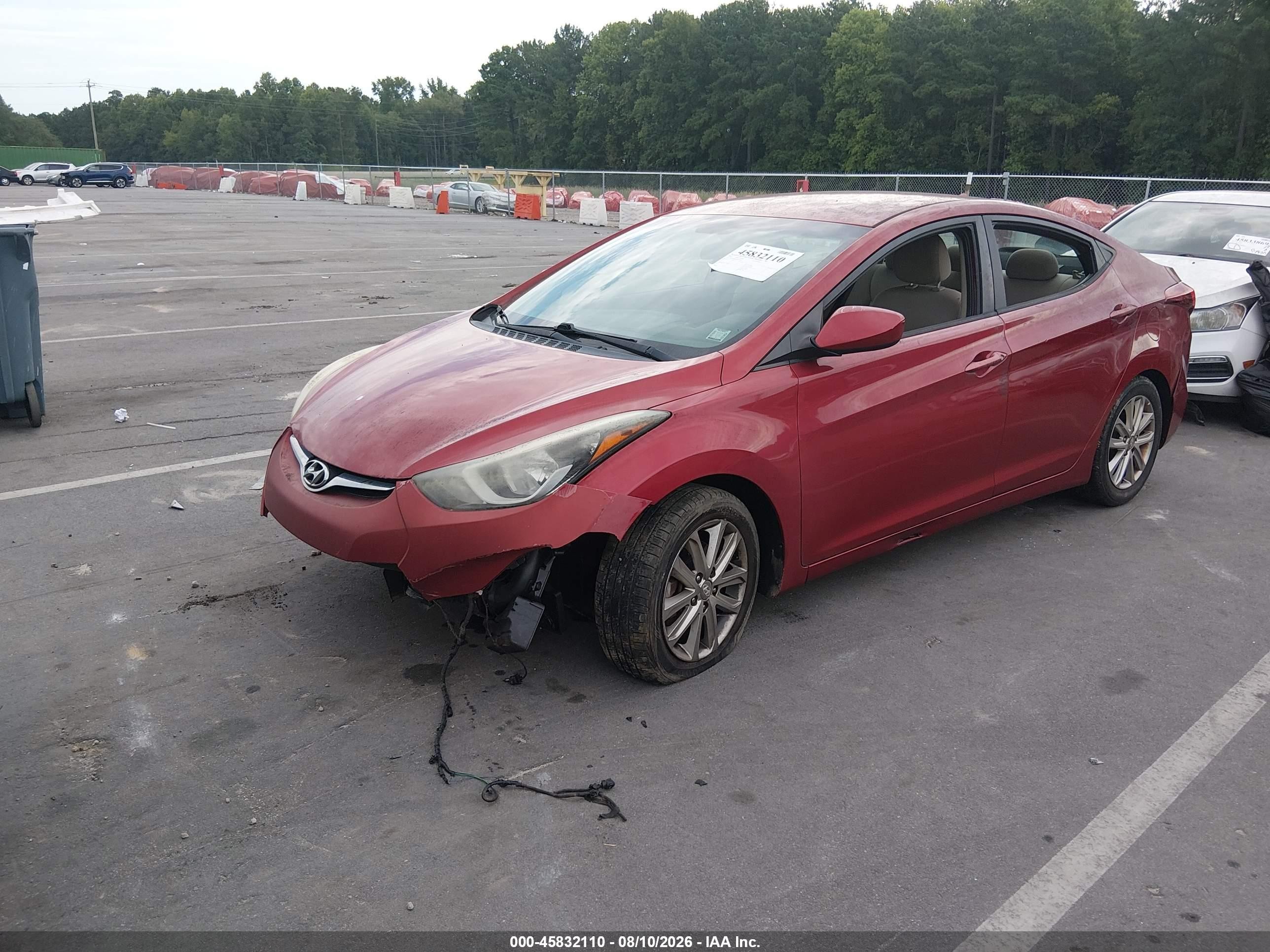 2014 Hyundai Elantra Se Red vin: 5NPDH4AE9EH543840
