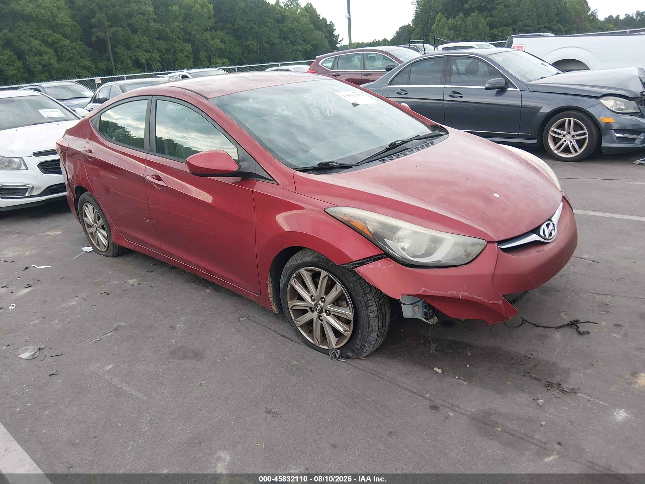 2014 Hyundai Elantra Se Red vin: 5NPDH4AE9EH543840