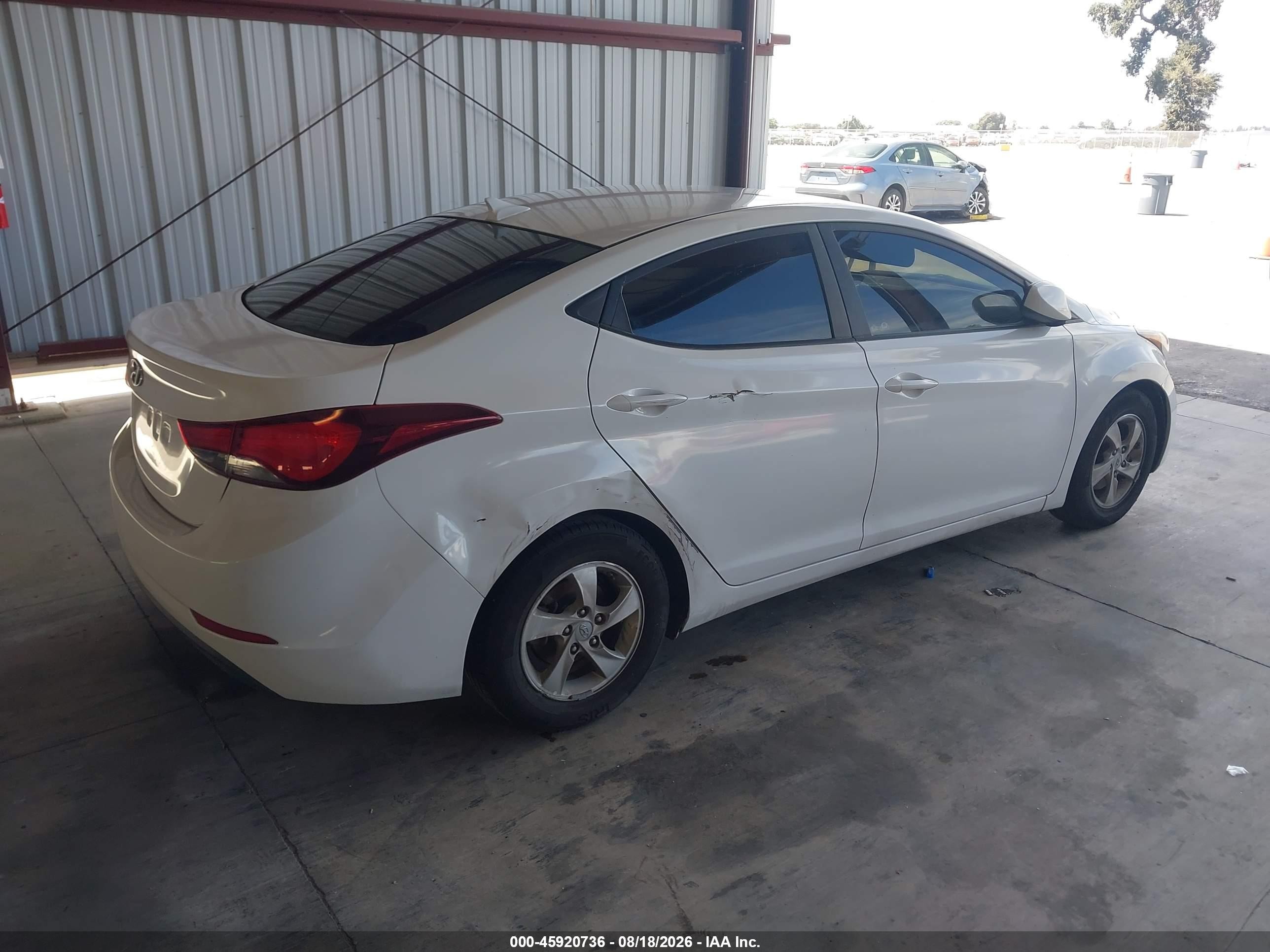 2015 Hyundai Elantra Se White vin: 5NPDH4AE9FH547808