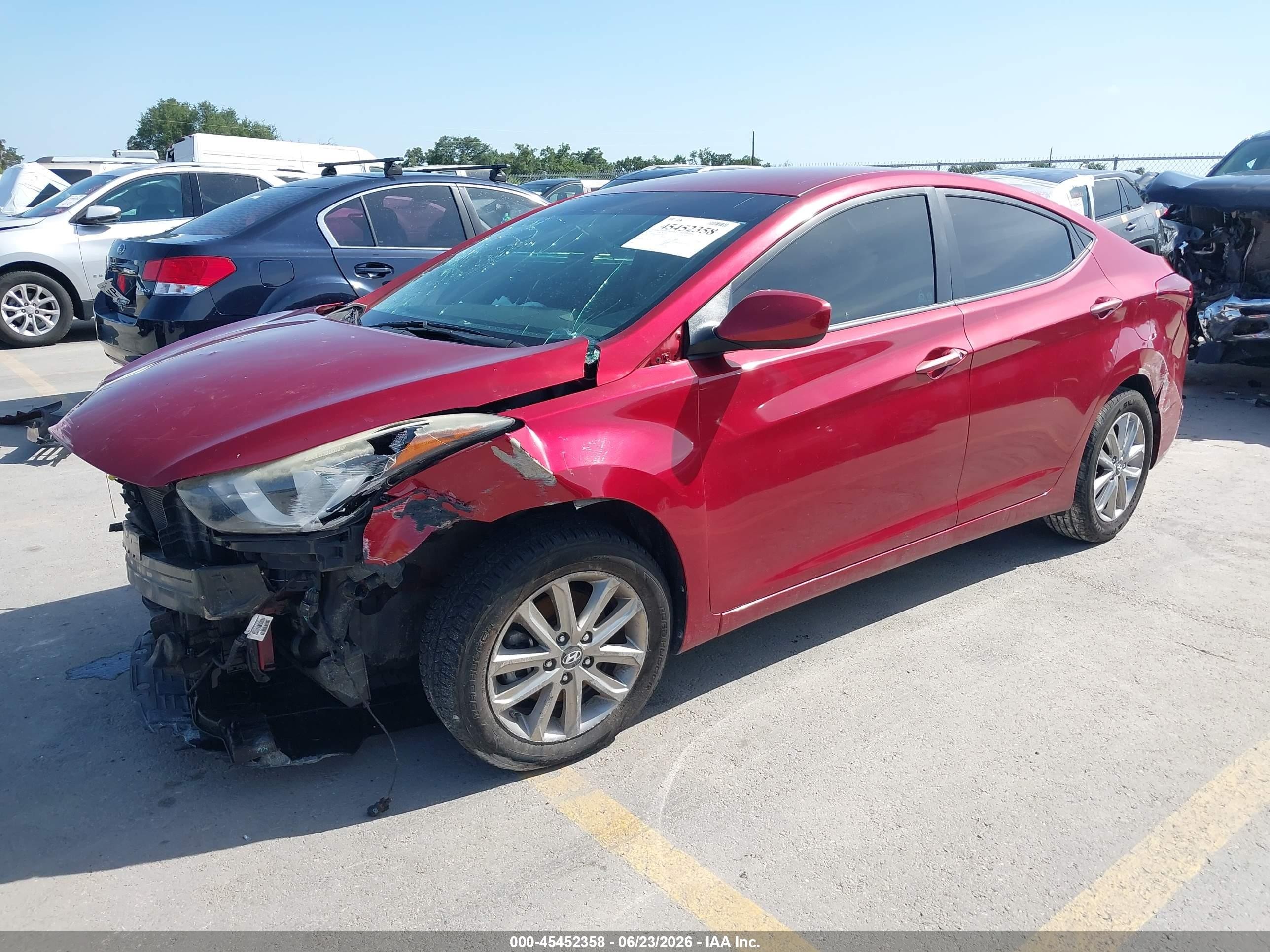 2015 Hyundai Elantra Se Red vin: 5NPDH4AE9FH552703