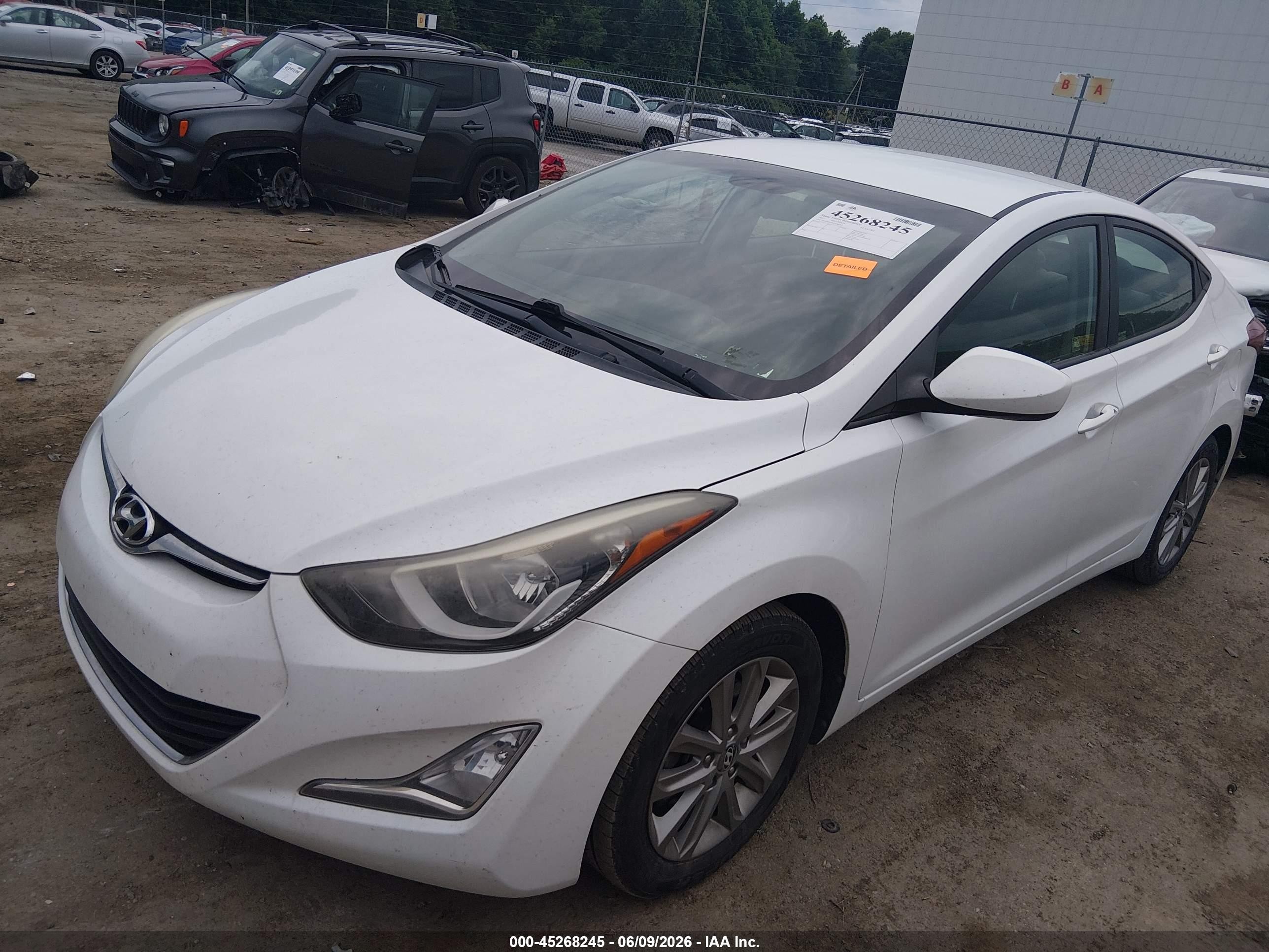 2015 Hyundai Elantra Se White vin: 5NPDH4AE9FH560543