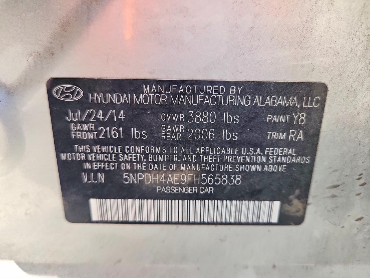 2015 Hyundai Elantra Se Серебряный vin: 5NPDH4AE9FH565838