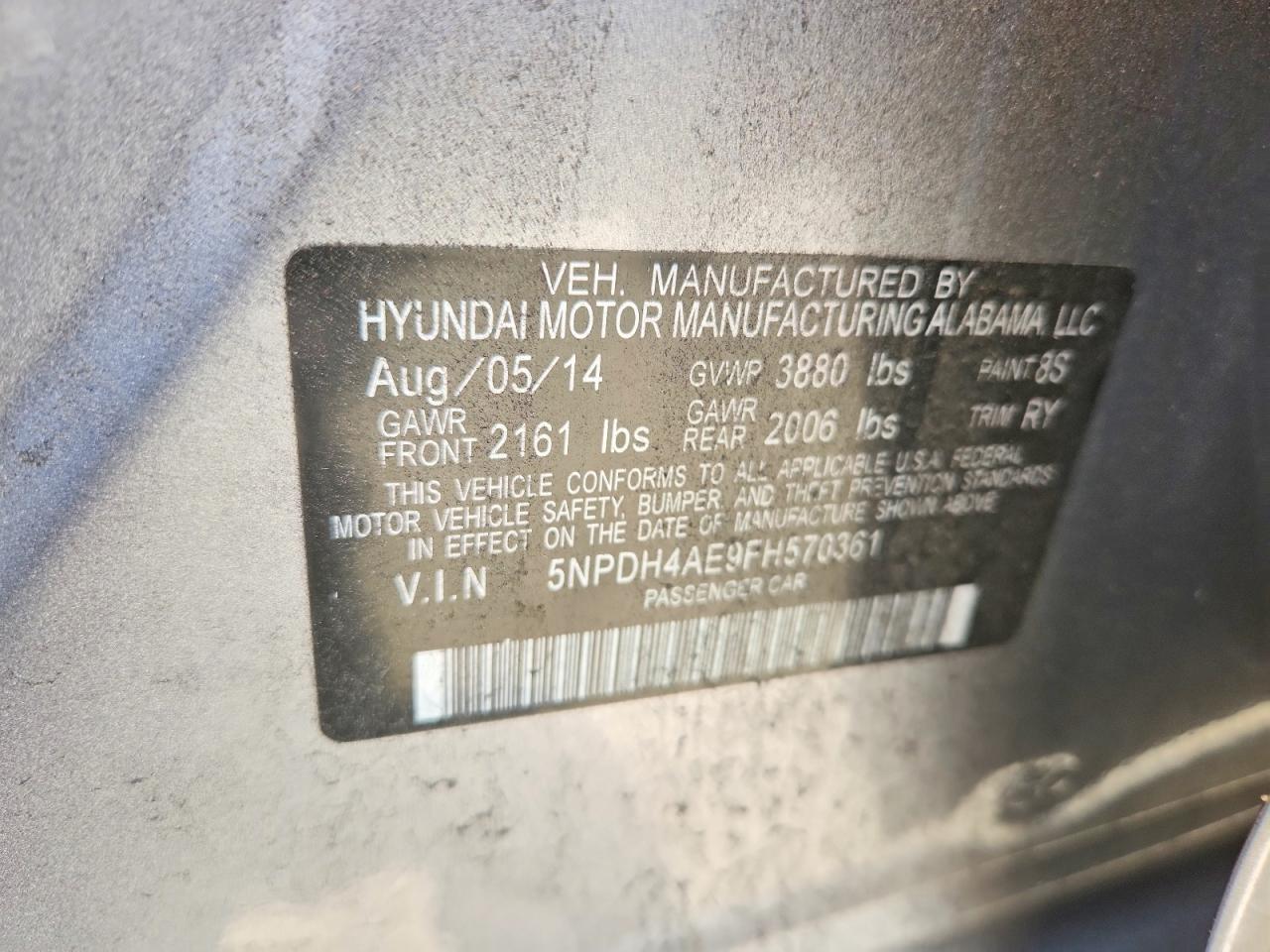 2015 Hyundai Elantra Limited Silver vin: 5NPDH4AE9FH570361