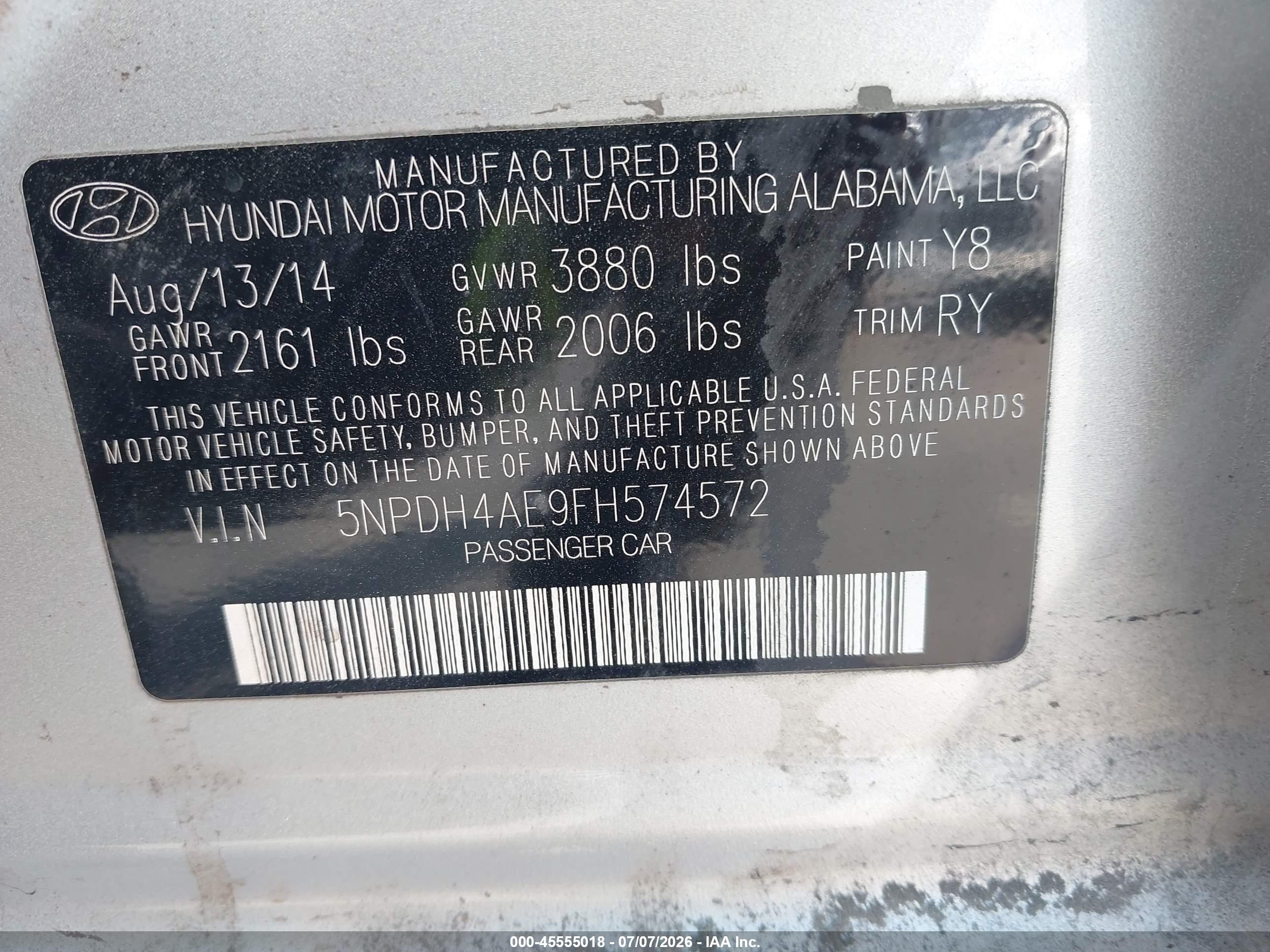 2015 Hyundai Elantra Limited Silver vin: 5NPDH4AE9FH574572