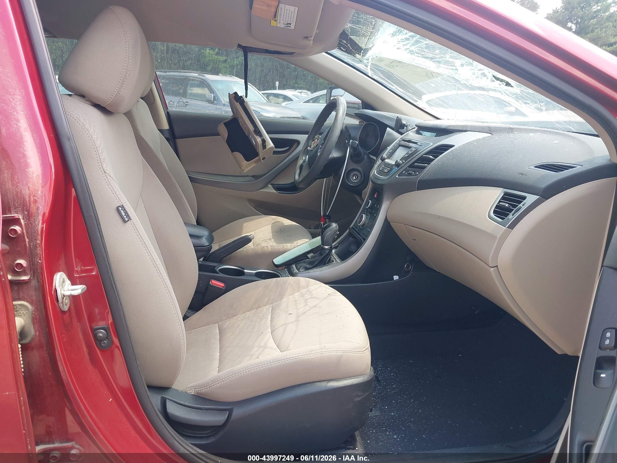 2015 Hyundai Elantra Se Red vin: 5NPDH4AE9FH582297