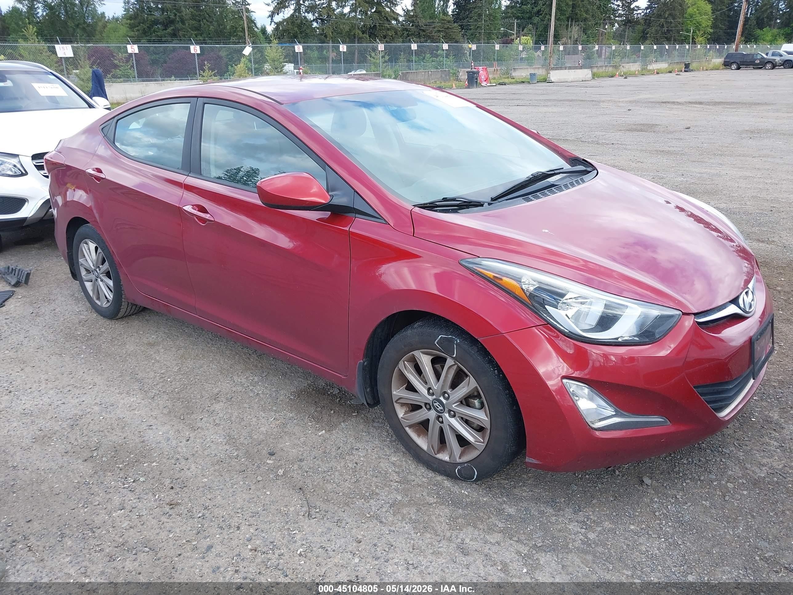 2015 Hyundai Elantra Se Красный vin: 5NPDH4AE9FH592814