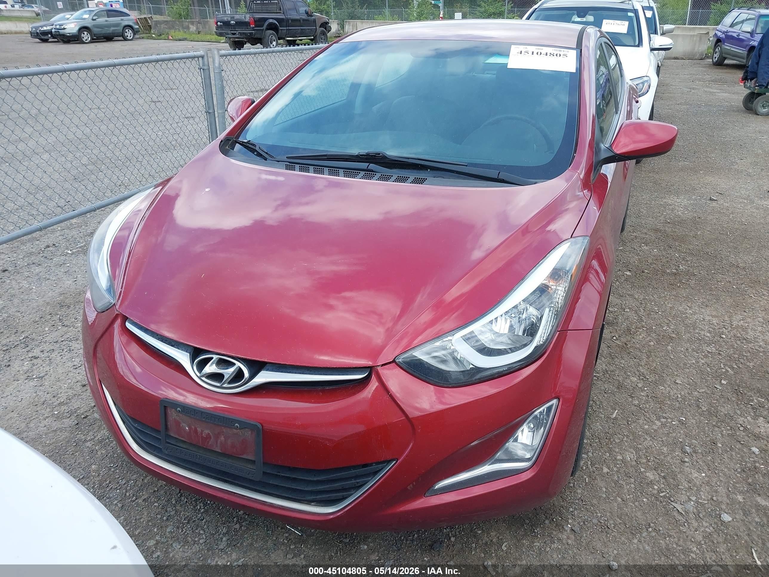 2015 Hyundai Elantra Se Красный vin: 5NPDH4AE9FH592814