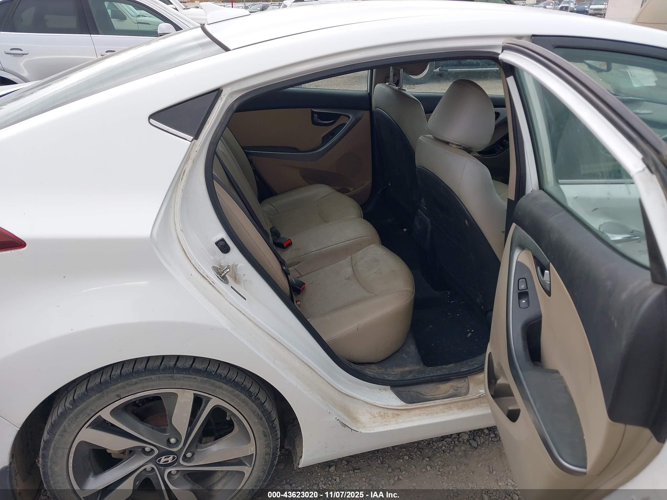 2015 Hyundai Elantra Limited White vin: 5NPDH4AE9FH594420