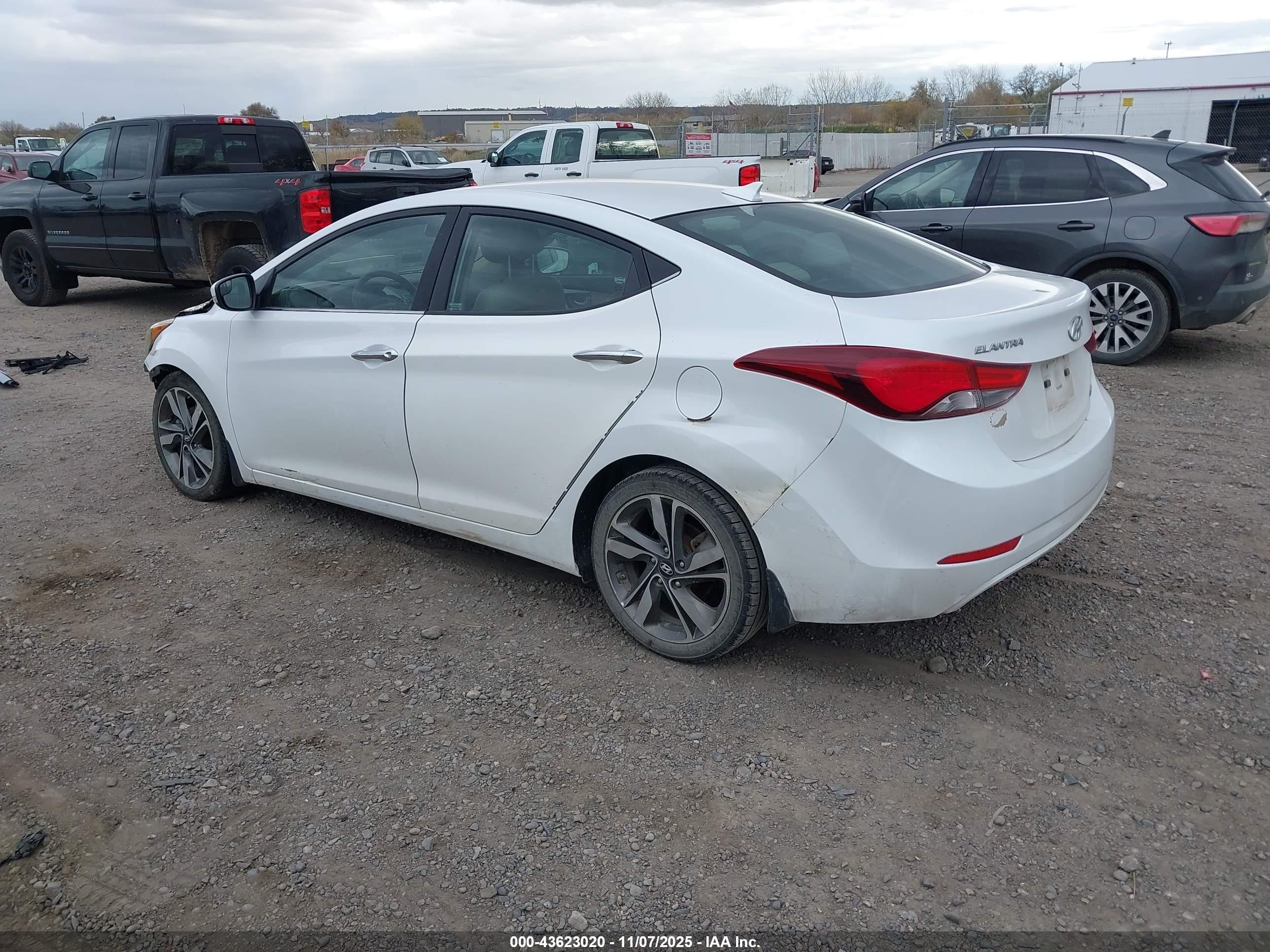 2015 Hyundai Elantra Limited White vin: 5NPDH4AE9FH594420