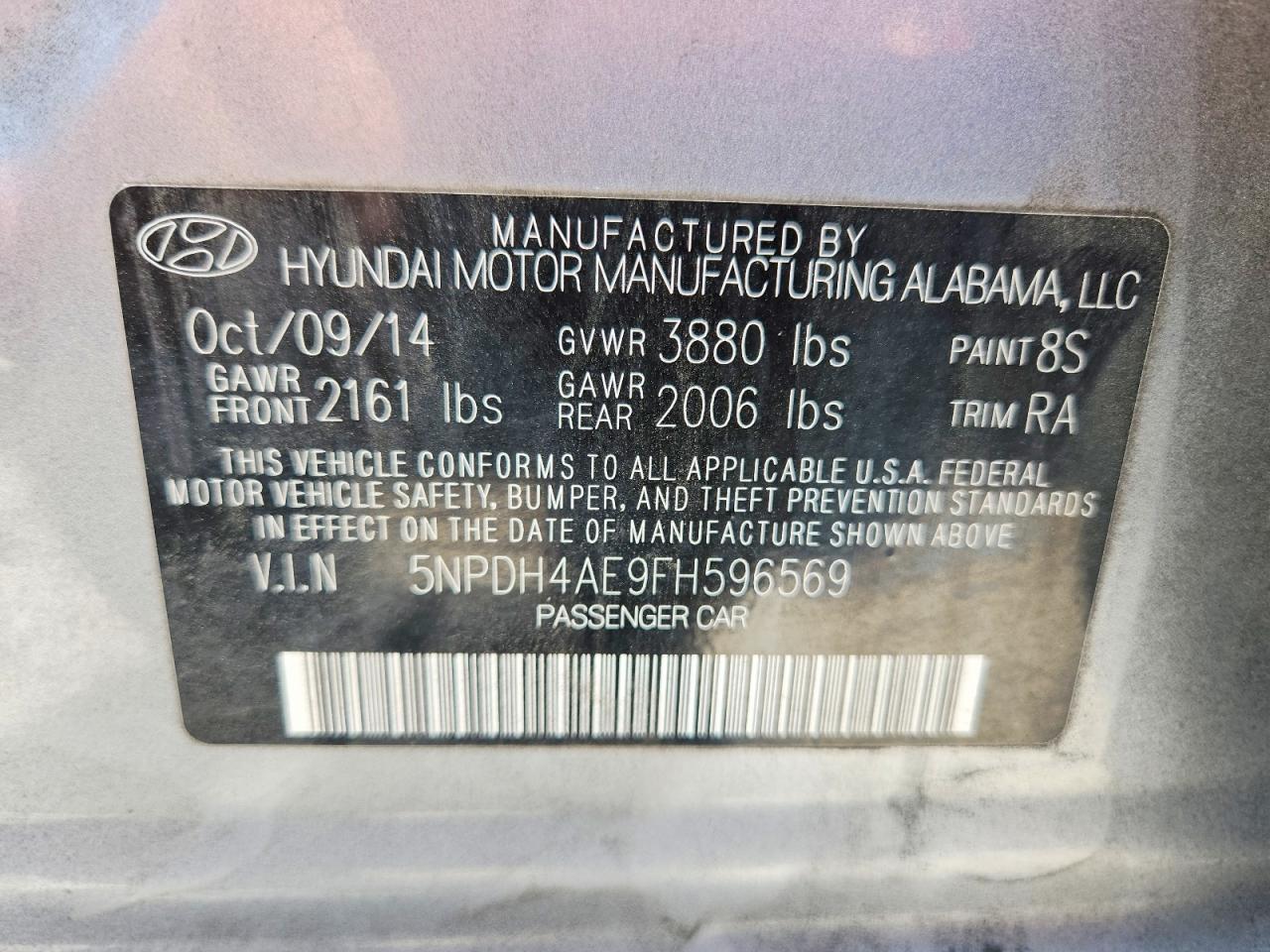 2015 Hyundai Elantra Limited Silver vin: 5NPDH4AE9FH596569