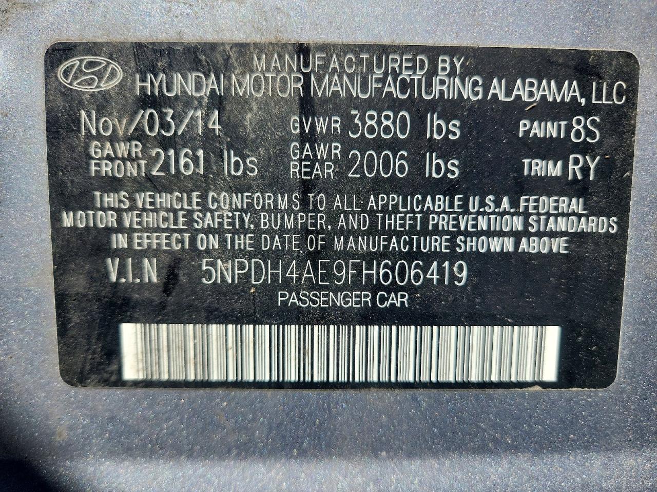 2015 Hyundai Elantra Se Silver vin: 5NPDH4AE9FH606419