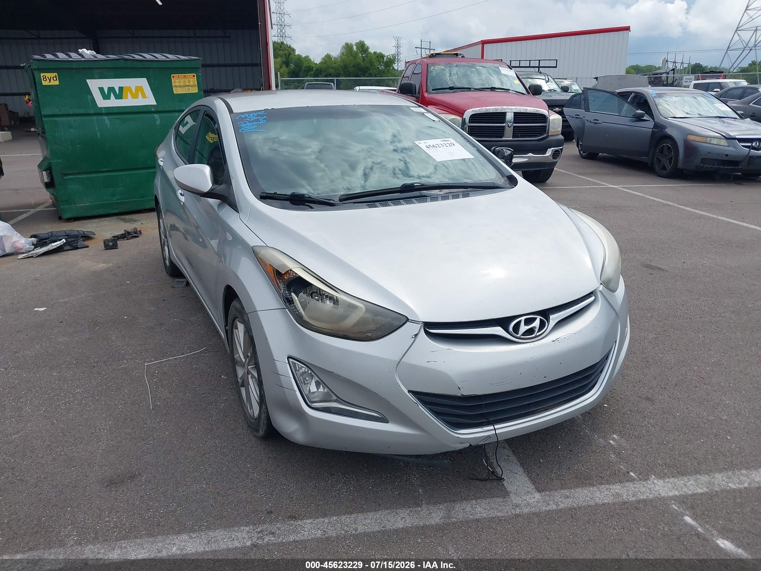 2015 Hyundai Elantra Se Silver vin: 5NPDH4AE9FH608770