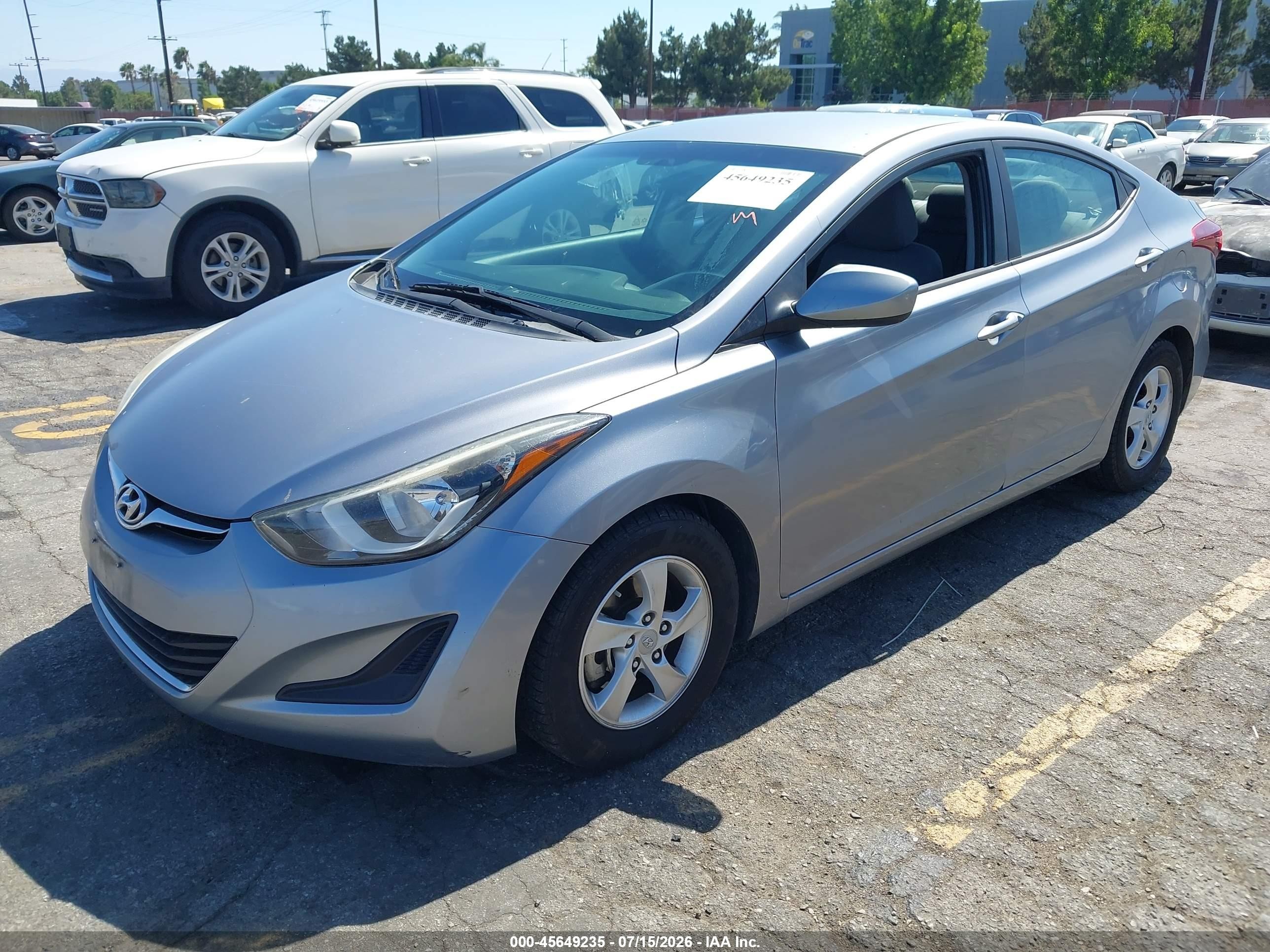 2015 Hyundai Elantra Se Silver vin: 5NPDH4AE9FH614990
