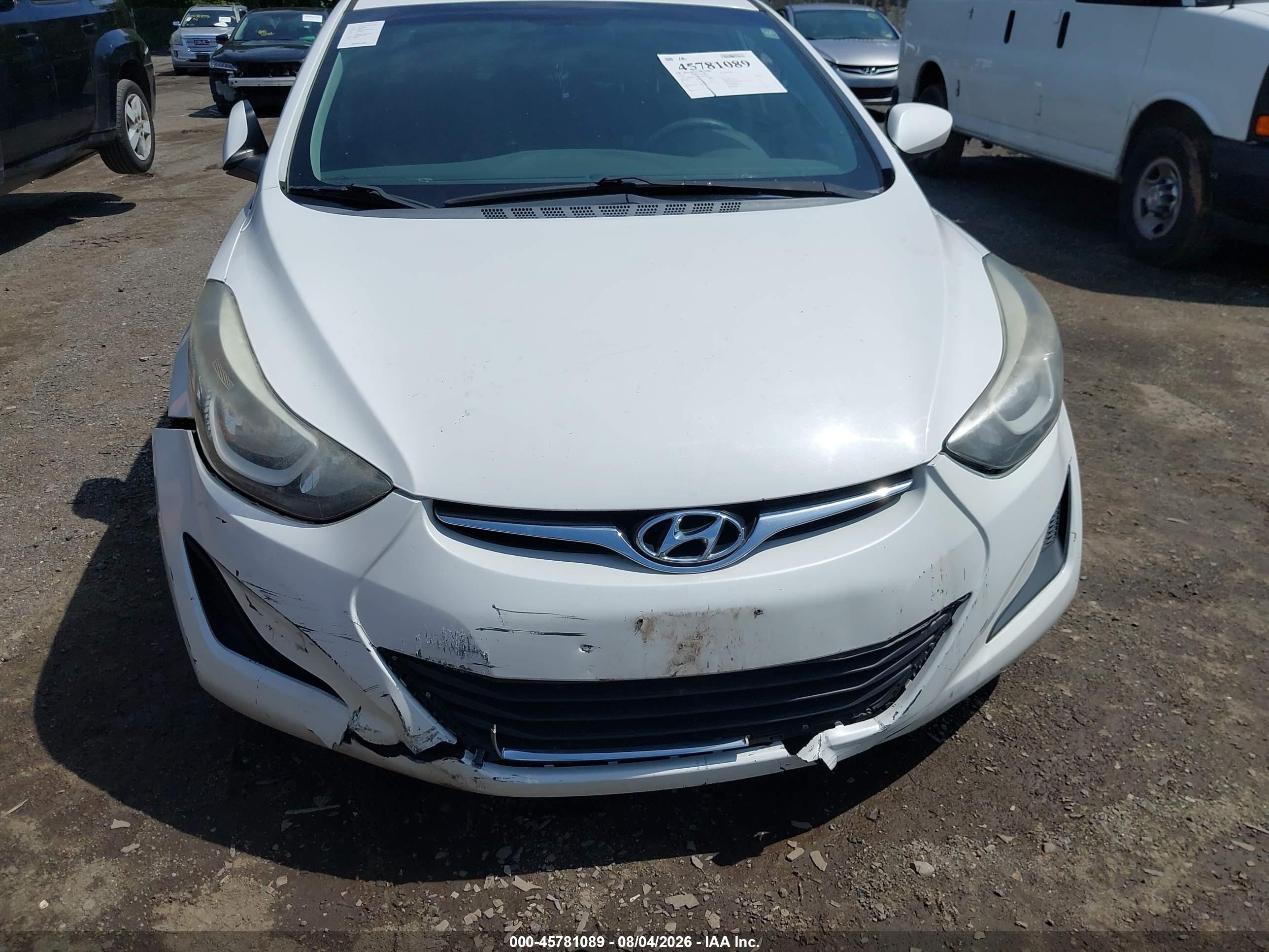 2015 Hyundai Elantra Se White vin: 5NPDH4AE9FH620028