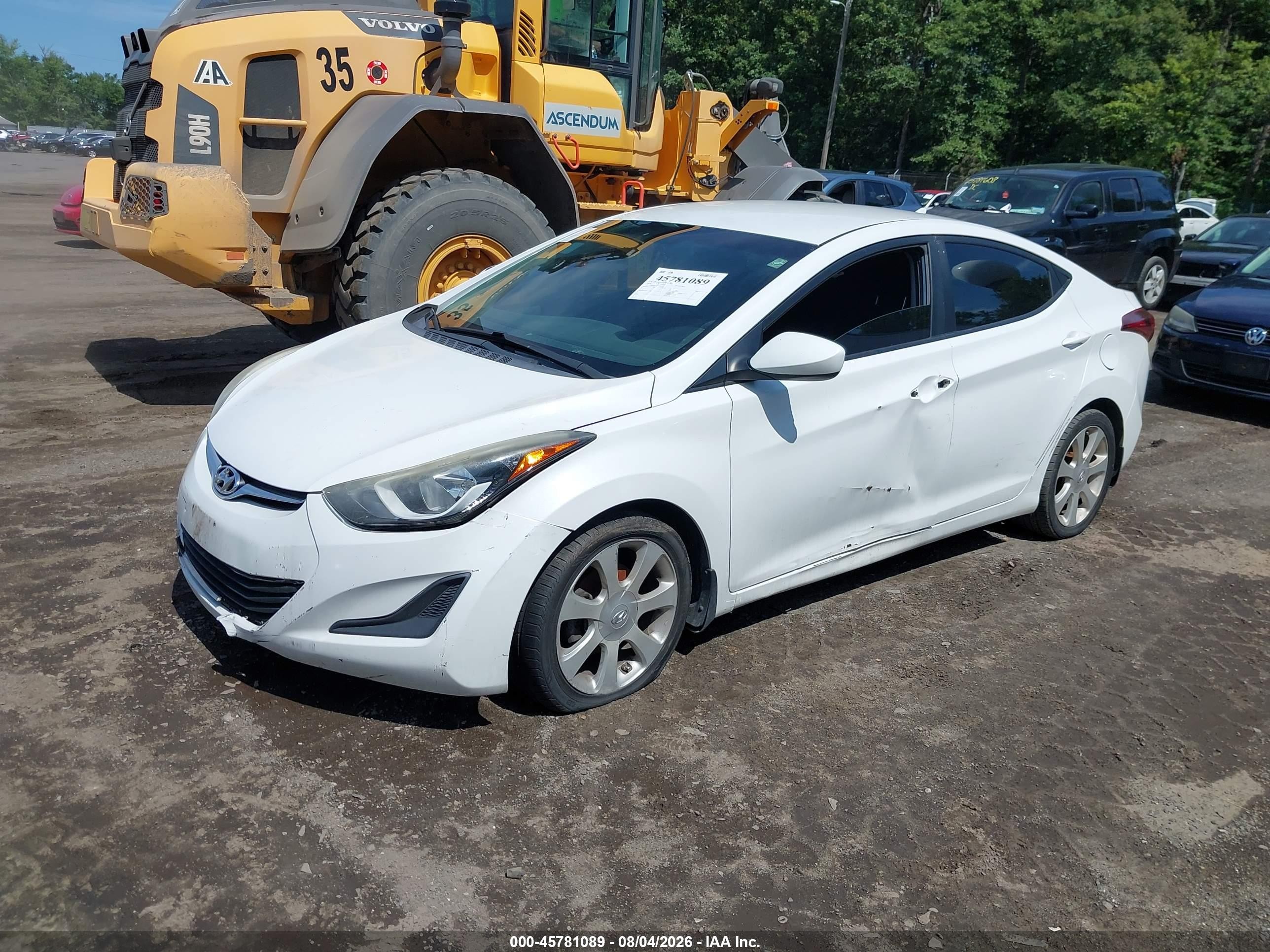 2015 Hyundai Elantra Se White vin: 5NPDH4AE9FH620028