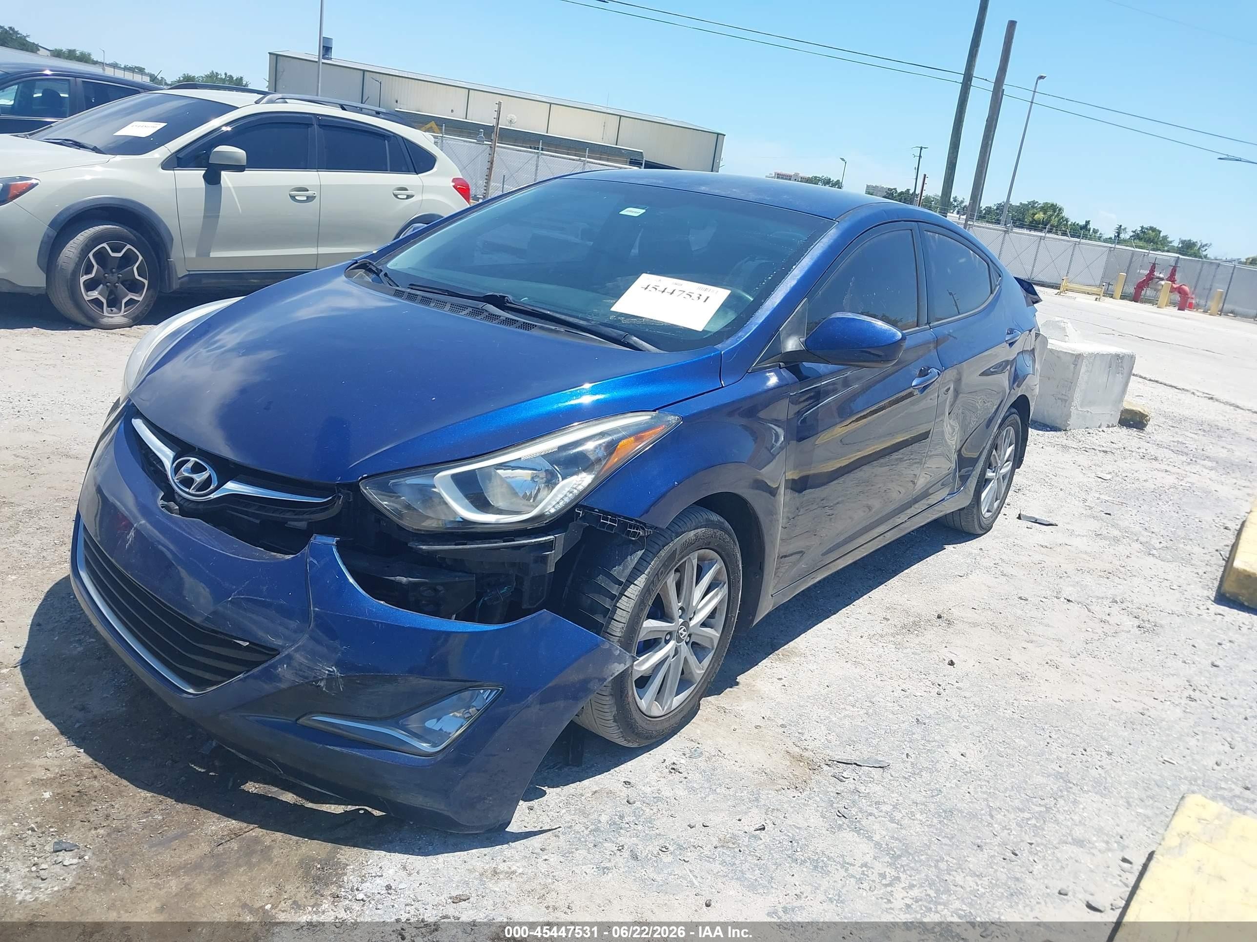 2015 Hyundai Elantra Se Синий vin: 5NPDH4AE9FH630591