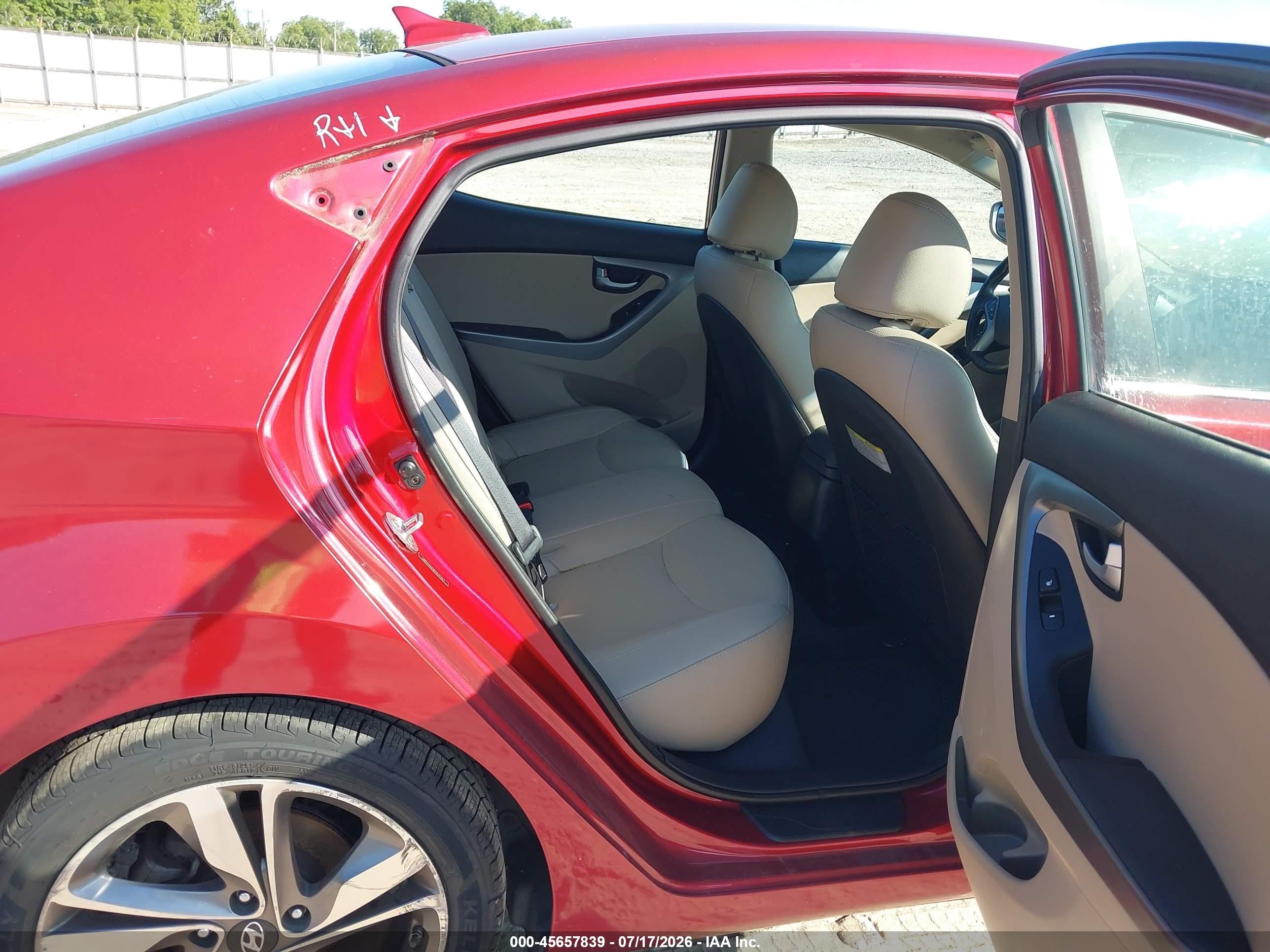2015 Hyundai Elantra Limited Red vin: 5NPDH4AE9FH632342