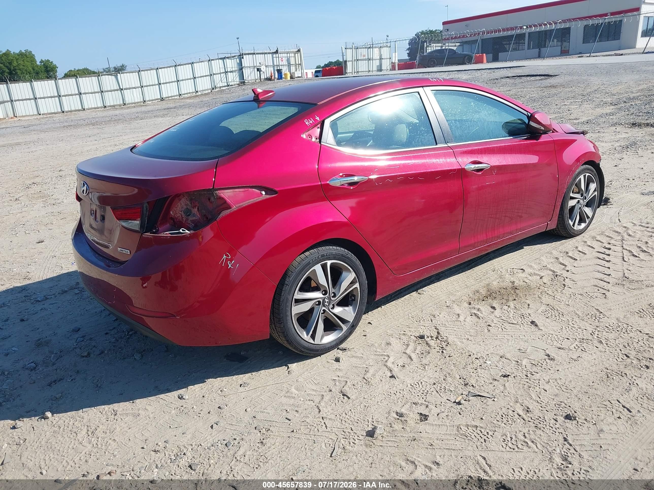 2015 Hyundai Elantra Limited Red vin: 5NPDH4AE9FH632342