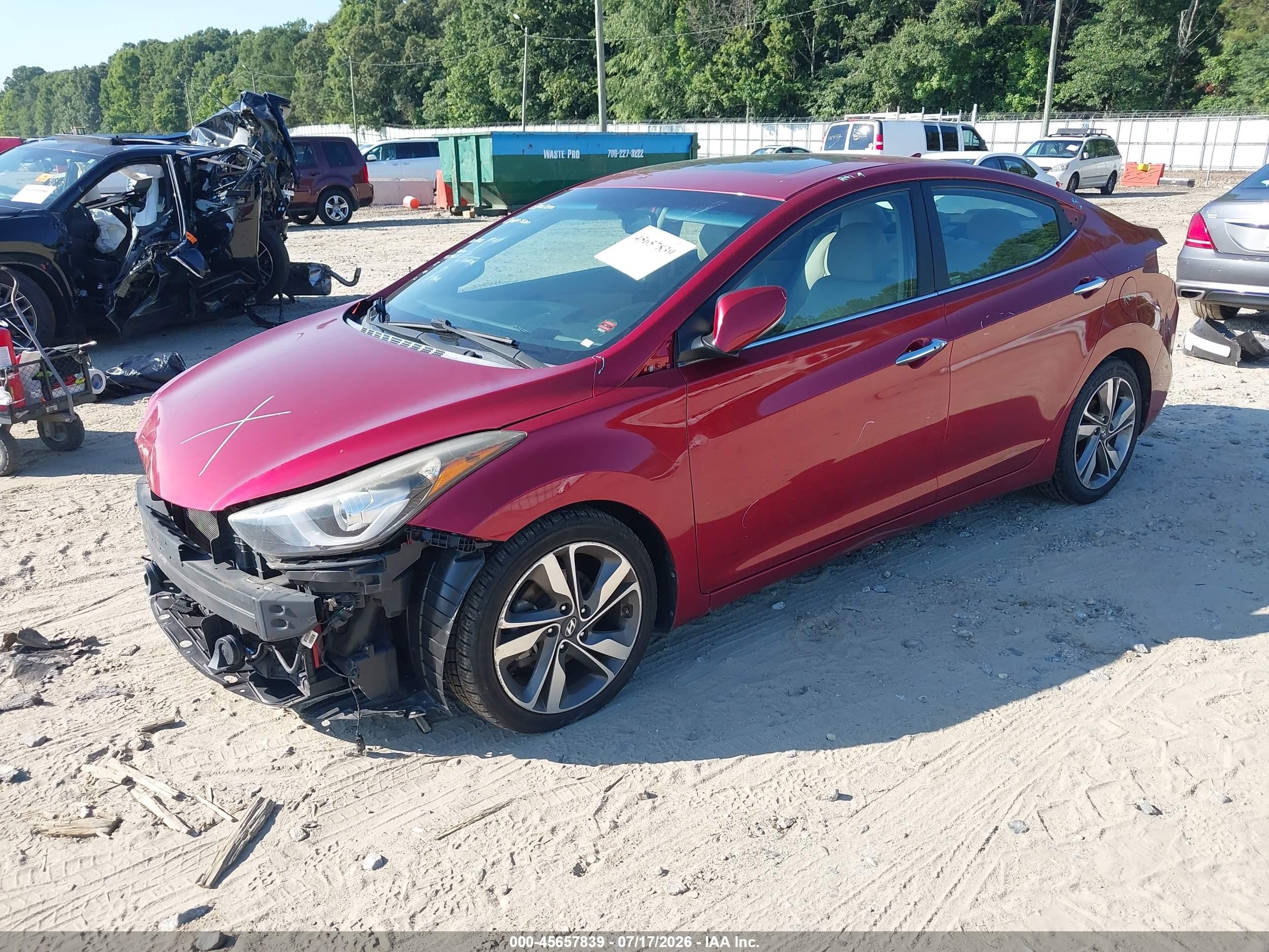 2015 Hyundai Elantra Limited Red vin: 5NPDH4AE9FH632342