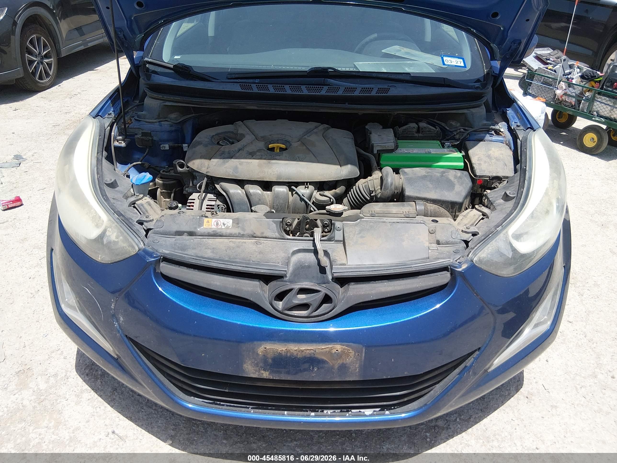 2015 Hyundai Elantra Se Синий vin: 5NPDH4AE9FH639226
