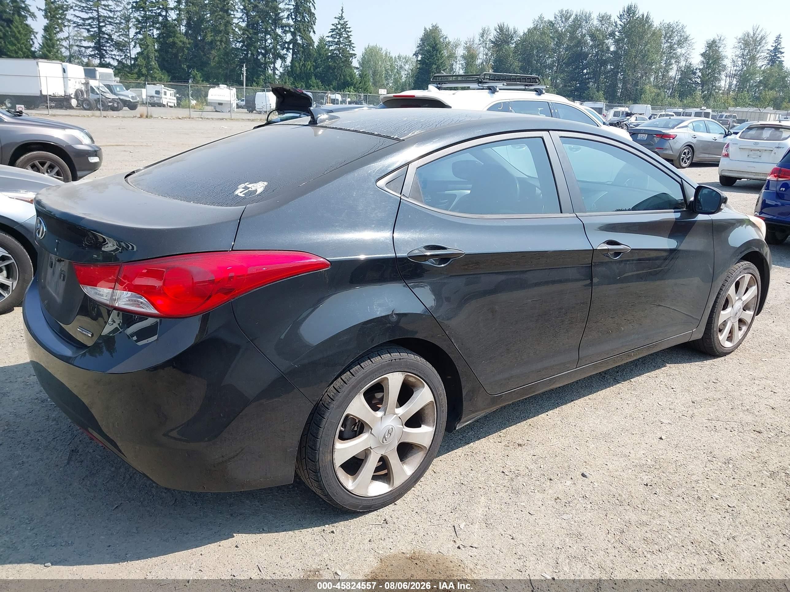 2011 Hyundai Elantra Limited Black vin: 5NPDH4AEXBH021908