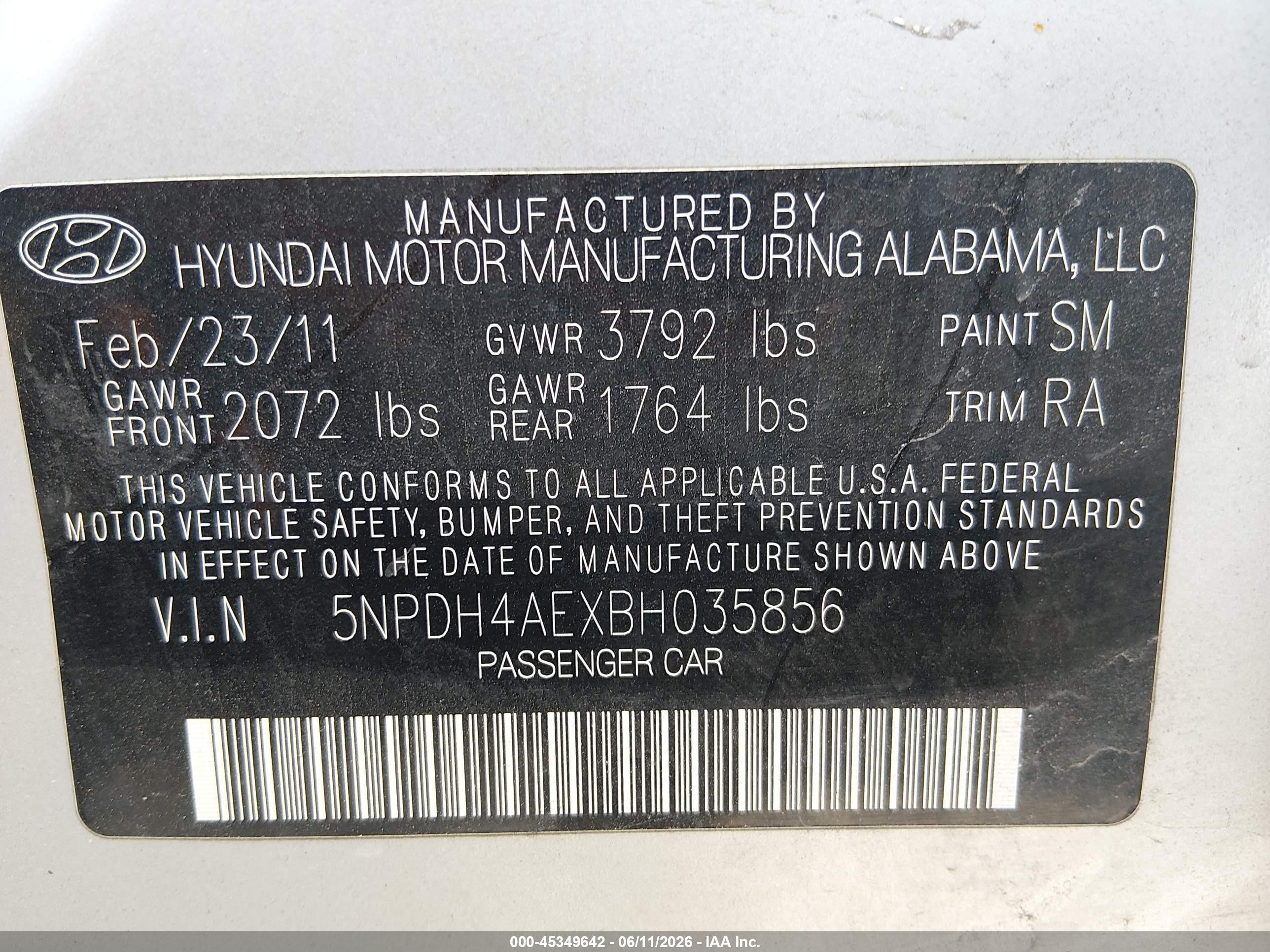 2011 Hyundai Elantra Gls Silver vin: 5NPDH4AEXBH035856