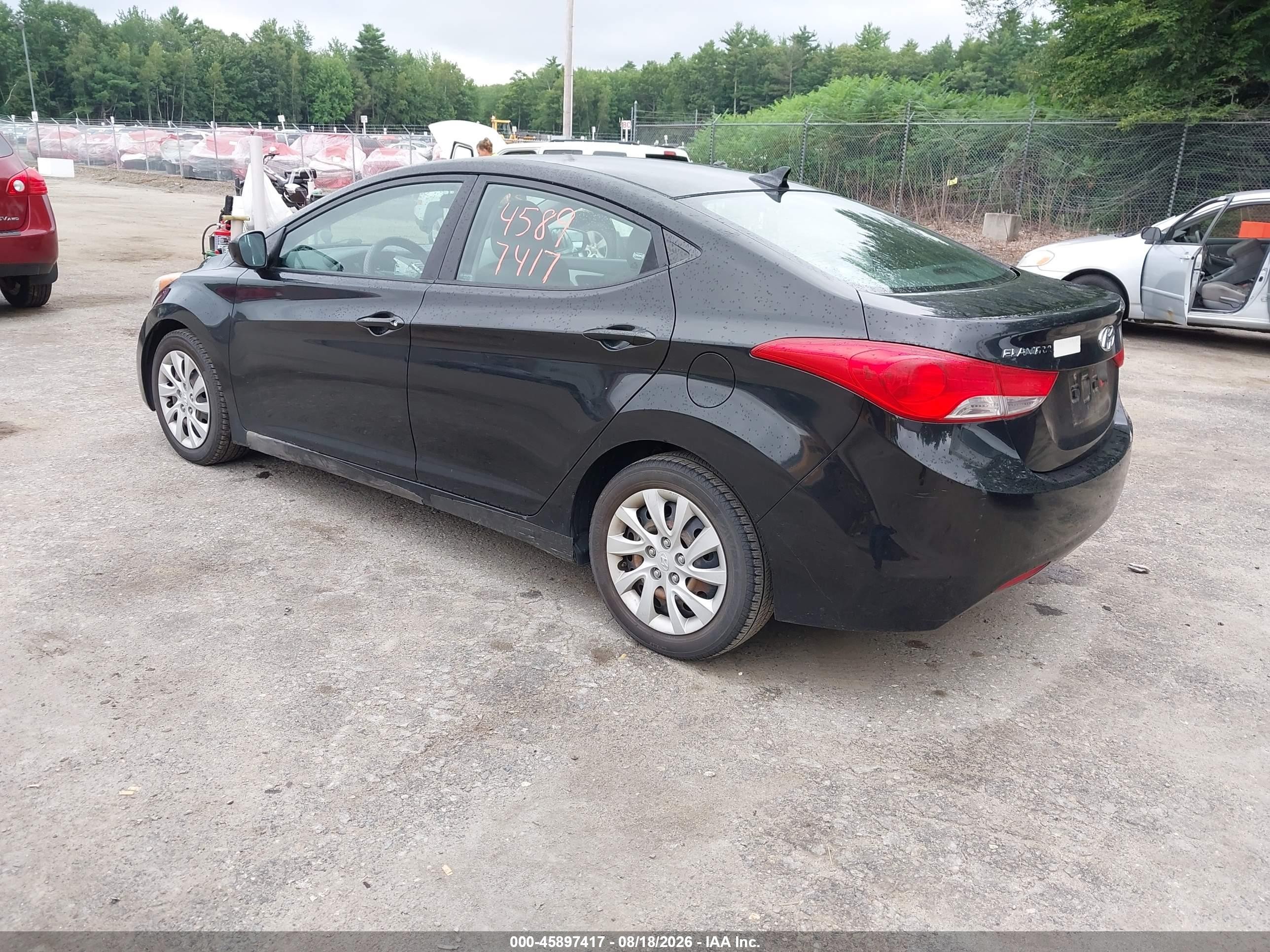 2011 Hyundai Elantra Gls Black vin: 5NPDH4AEXBH045478