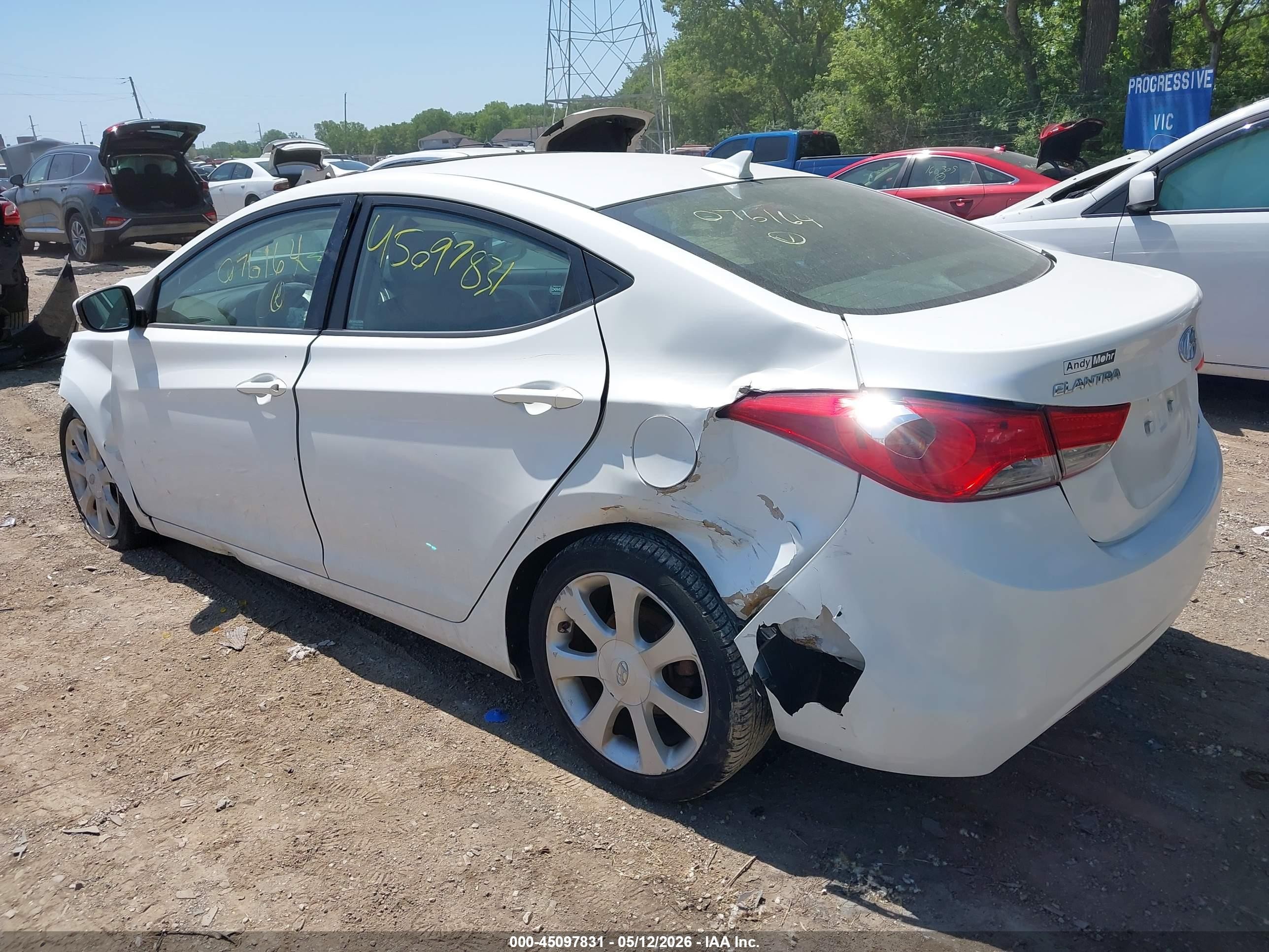 2011 Hyundai Elantra Limited White vin: 5NPDH4AEXBH076164