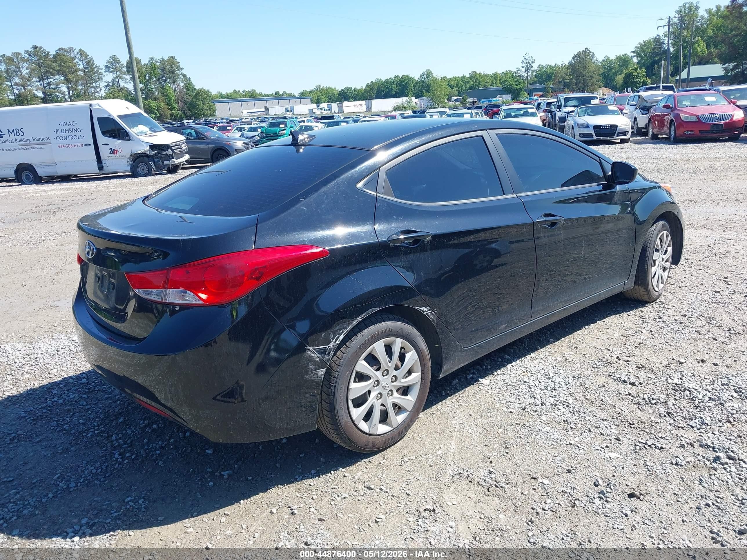 2012 Hyundai Elantra Gls Black vin: 5NPDH4AEXCH070737