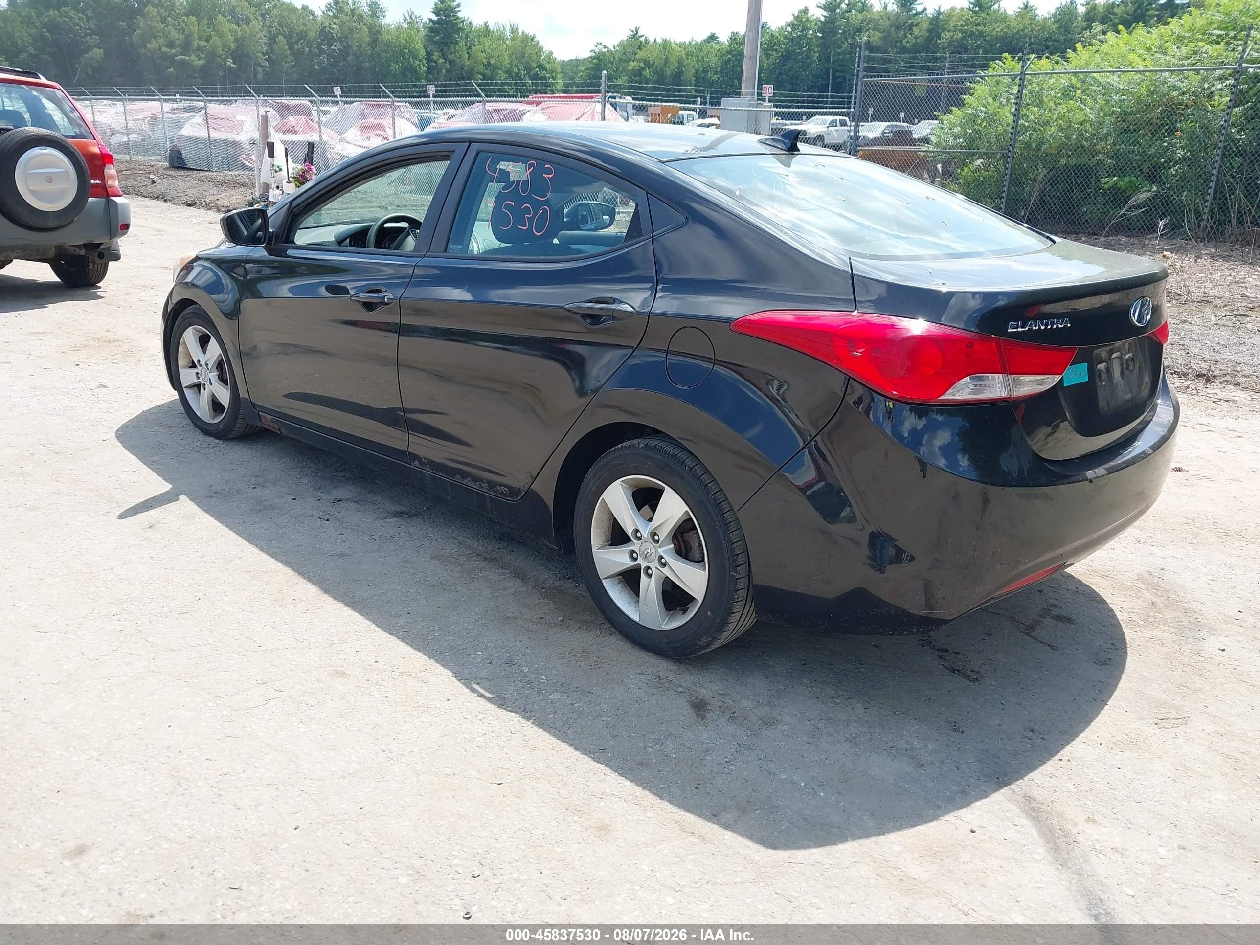 2012 Hyundai Elantra Gls Black vin: 5NPDH4AEXCH078062