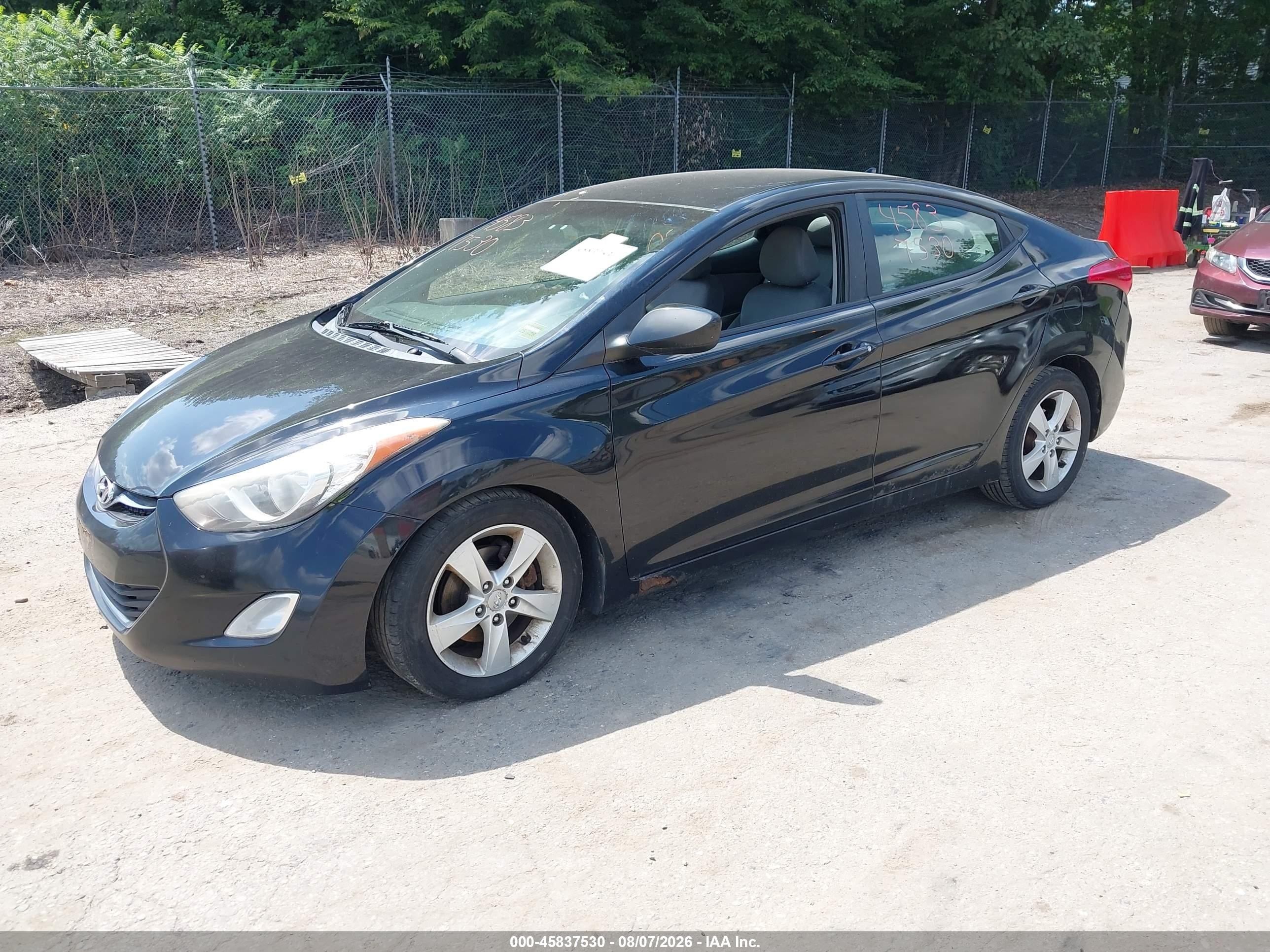 2012 Hyundai Elantra Gls Black vin: 5NPDH4AEXCH078062
