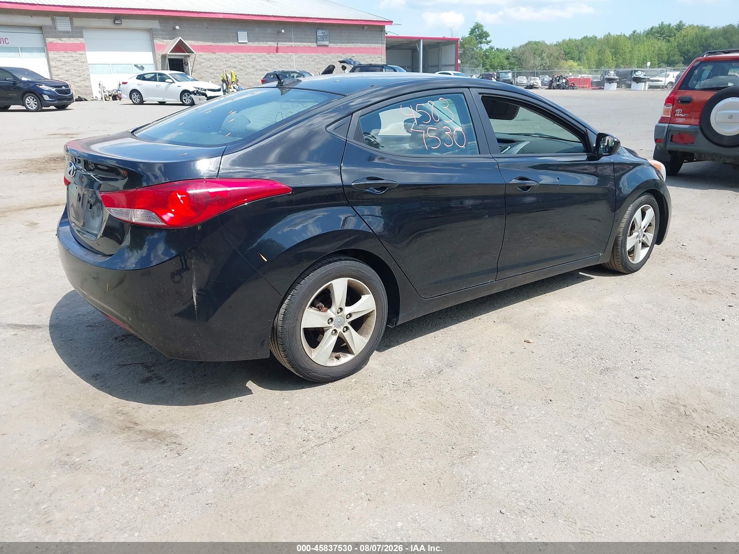 2012 Hyundai Elantra Gls Black vin: 5NPDH4AEXCH078062