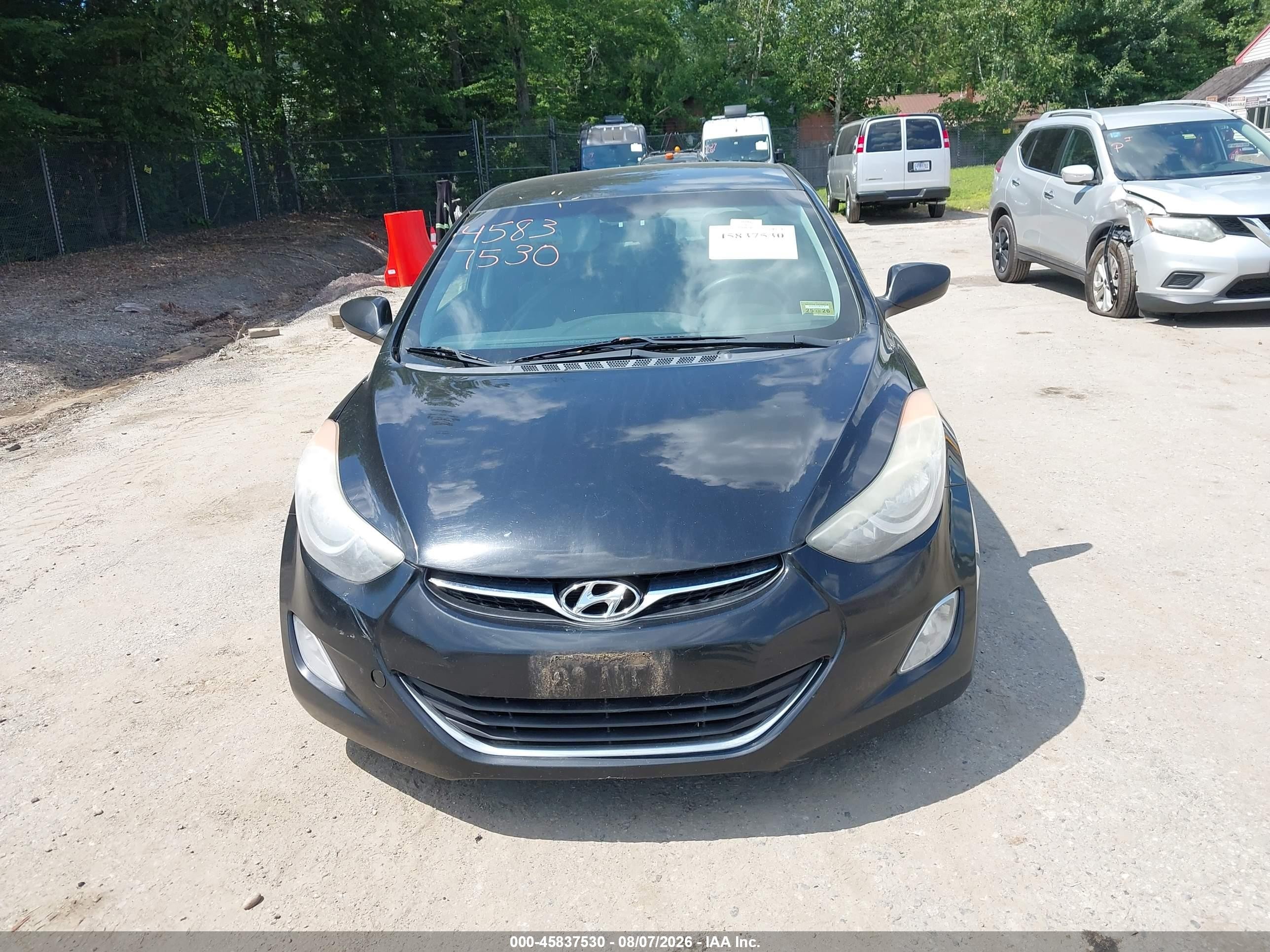 2012 Hyundai Elantra Gls Black vin: 5NPDH4AEXCH078062