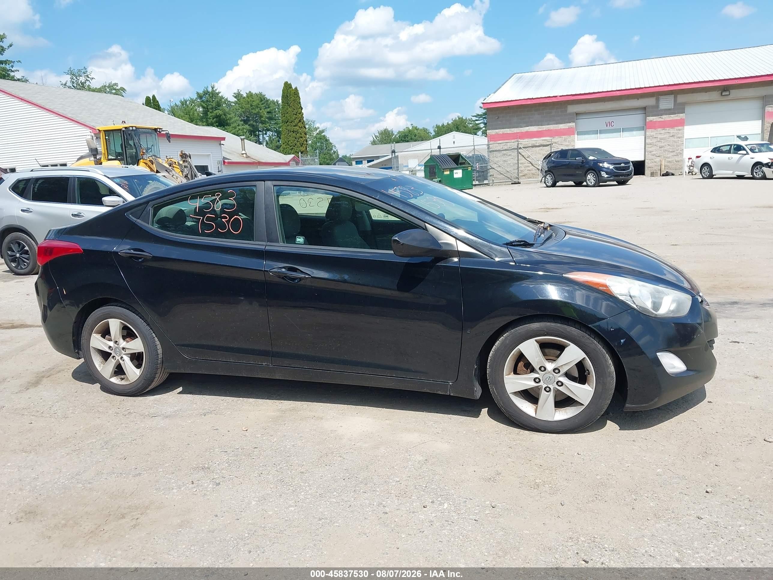 2012 Hyundai Elantra Gls Black vin: 5NPDH4AEXCH078062