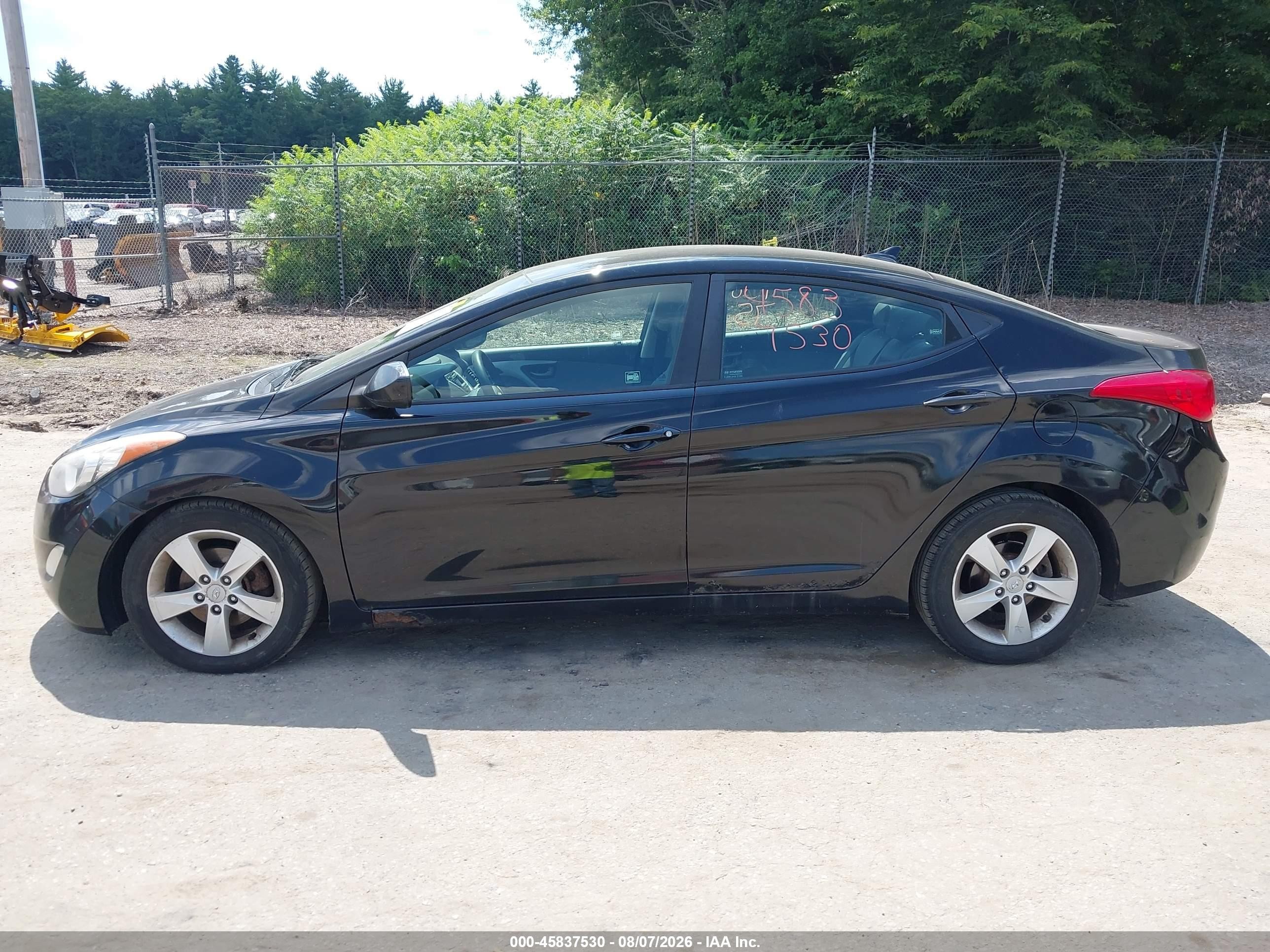 2012 Hyundai Elantra Gls Black vin: 5NPDH4AEXCH078062