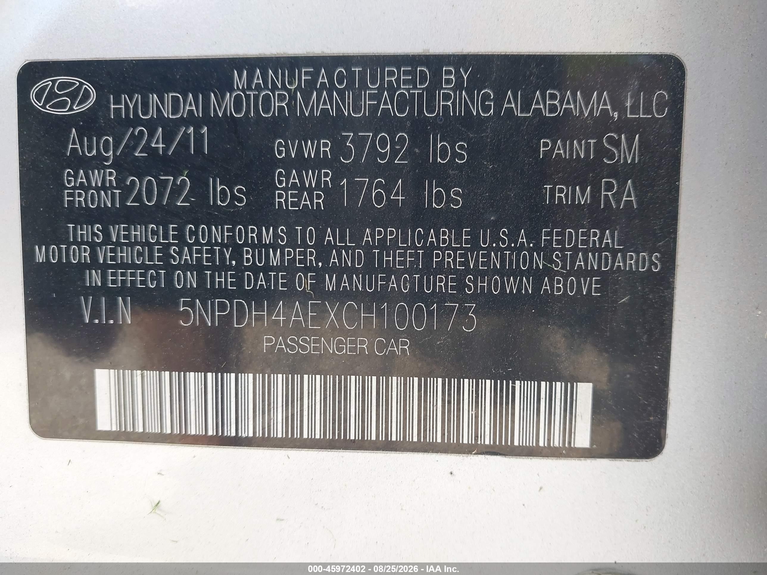 2012 Hyundai Elantra Gls Gray vin: 5NPDH4AEXCH100173