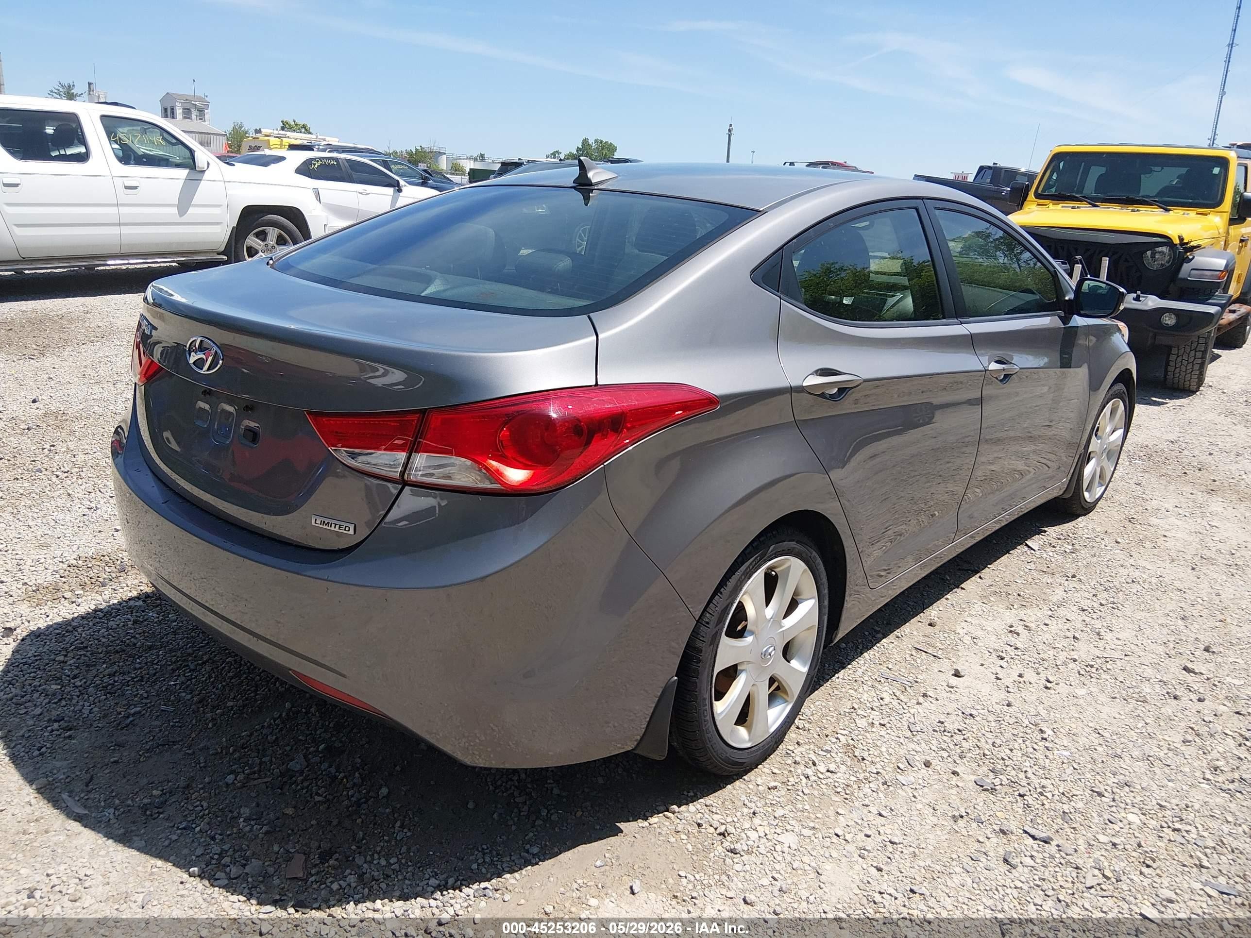 2012 Hyundai Elantra Limited Серый vin: 5NPDH4AEXCH100237