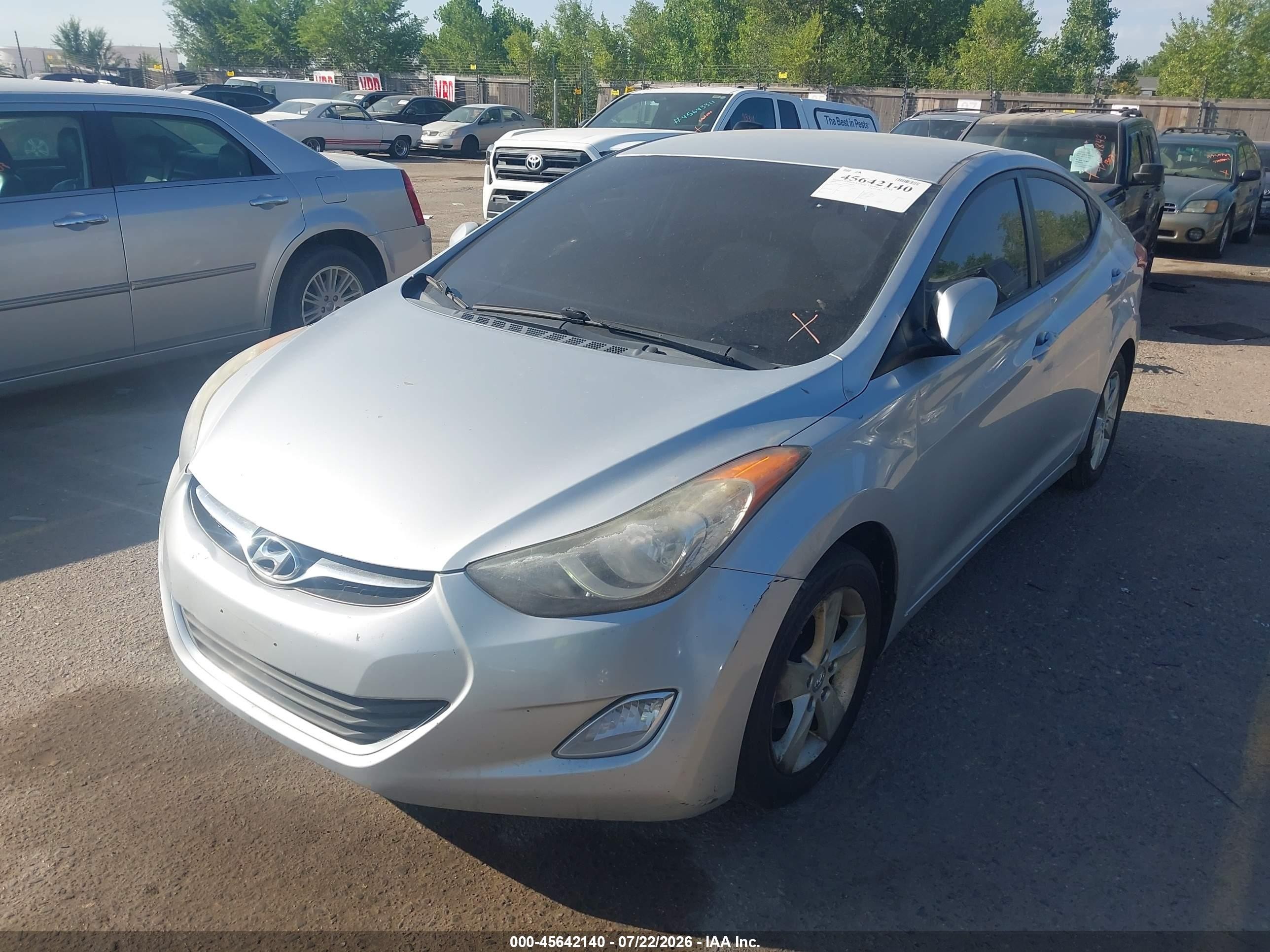 2012 Hyundai Elantra Gls Gray vin: 5NPDH4AEXCH111819
