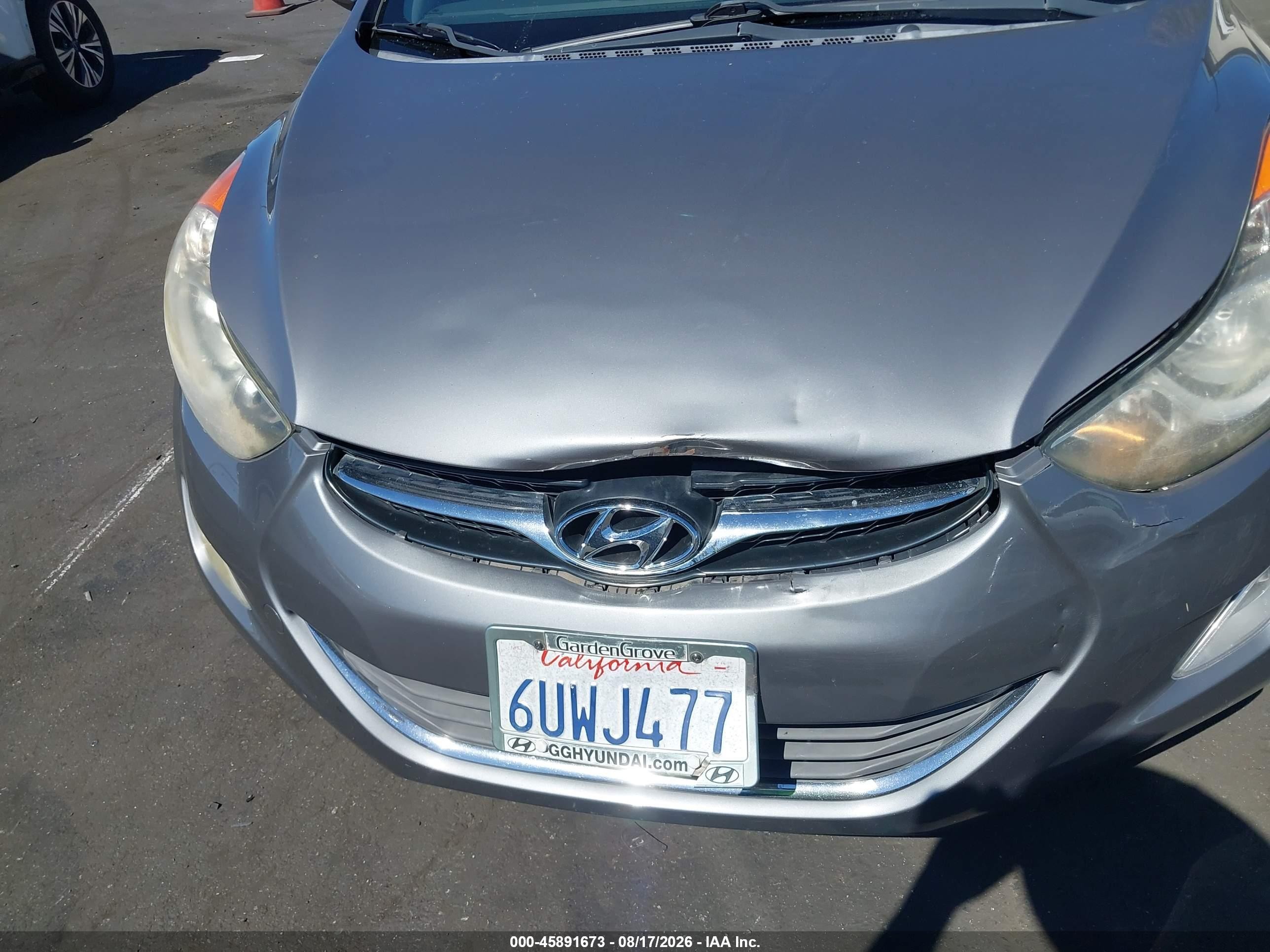 2012 Hyundai Elantra Gls Gray vin: 5NPDH4AEXCH124425