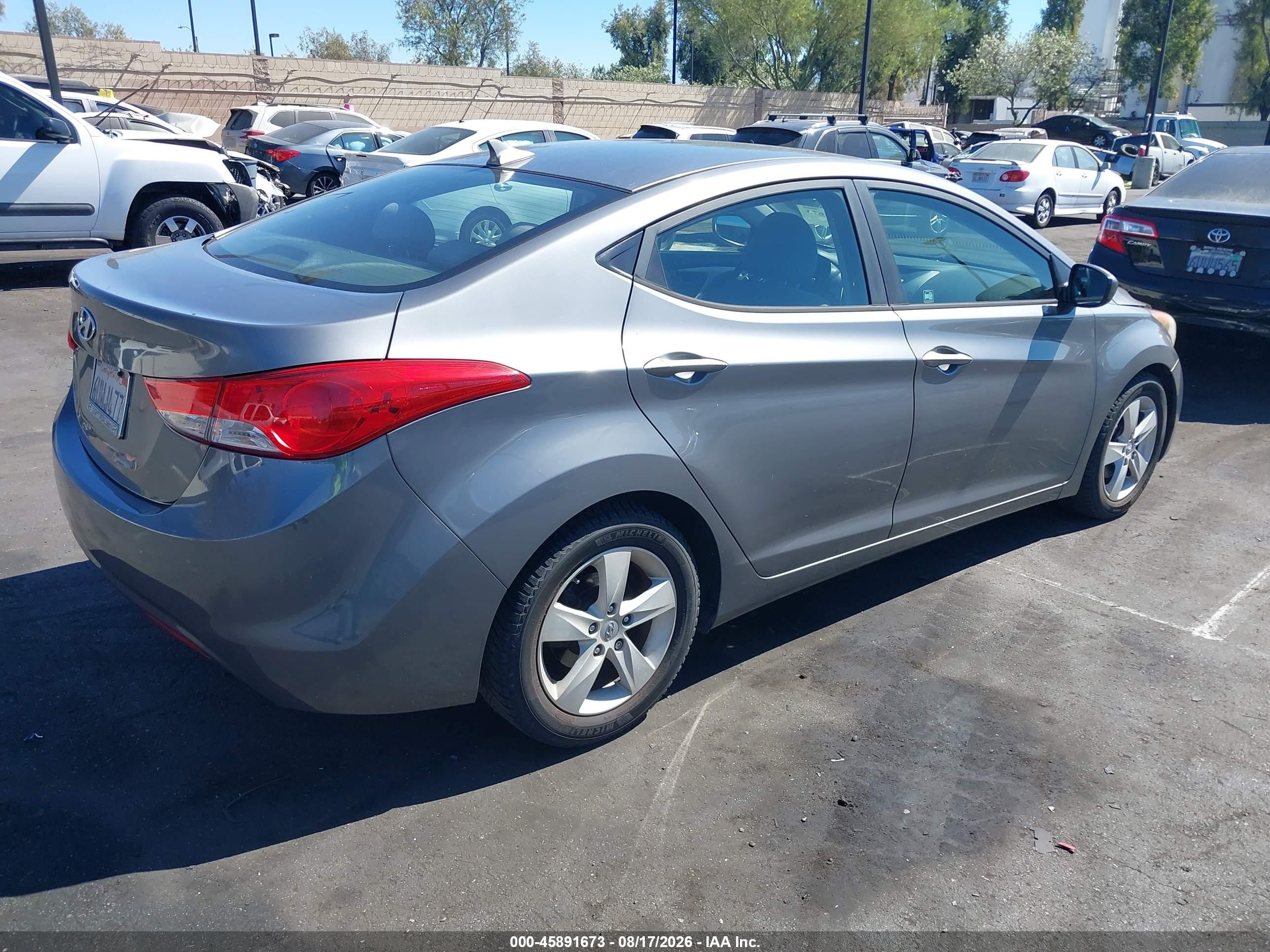 2012 Hyundai Elantra Gls Gray vin: 5NPDH4AEXCH124425