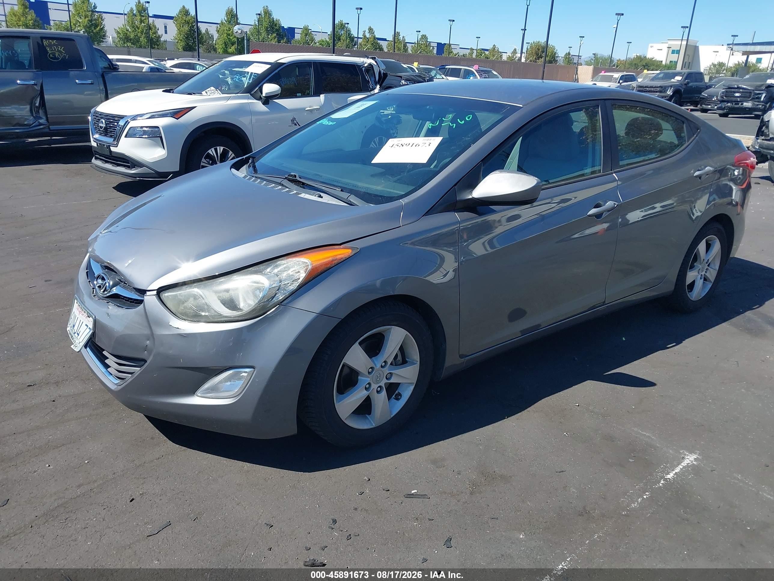 2012 Hyundai Elantra Gls Gray vin: 5NPDH4AEXCH124425