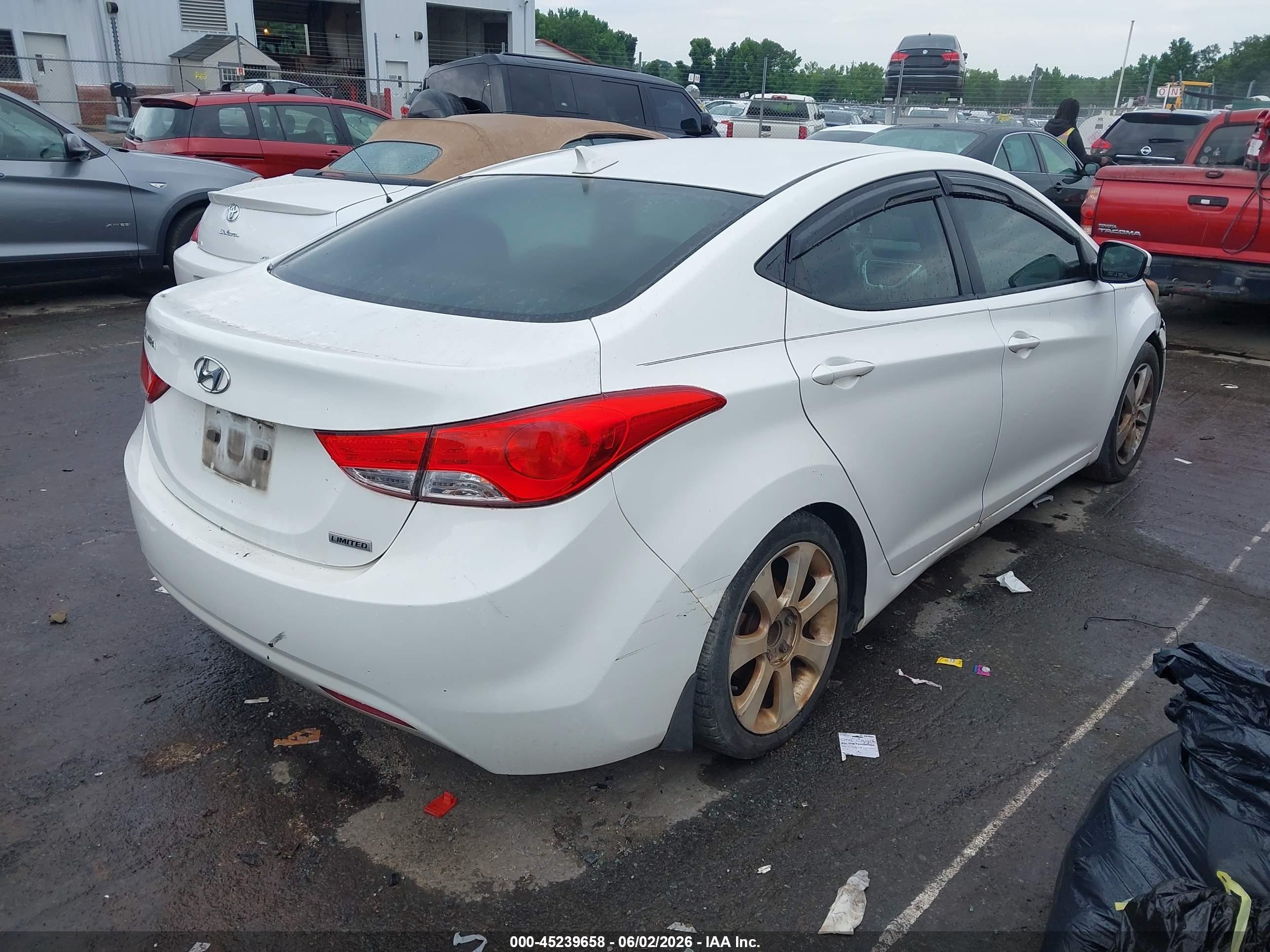 2012 Hyundai Elantra Limited Белый vin: 5NPDH4AEXCH146103