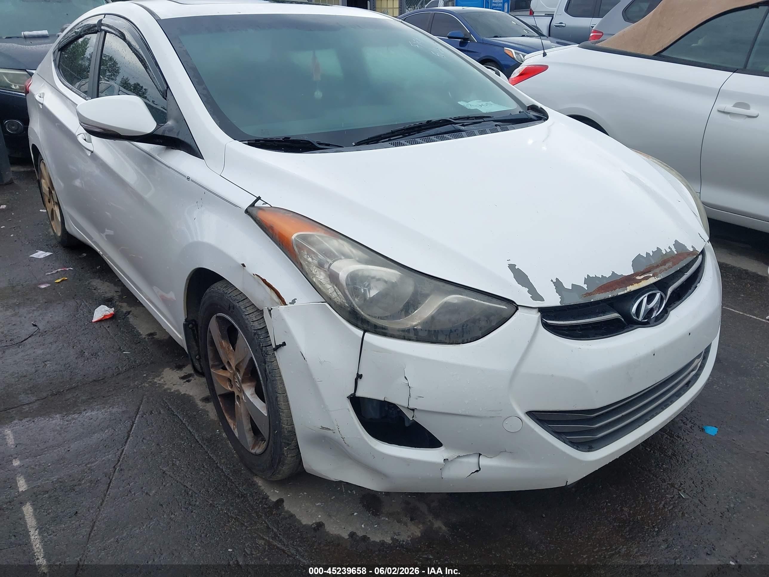 2012 Hyundai Elantra Limited Белый vin: 5NPDH4AEXCH146103