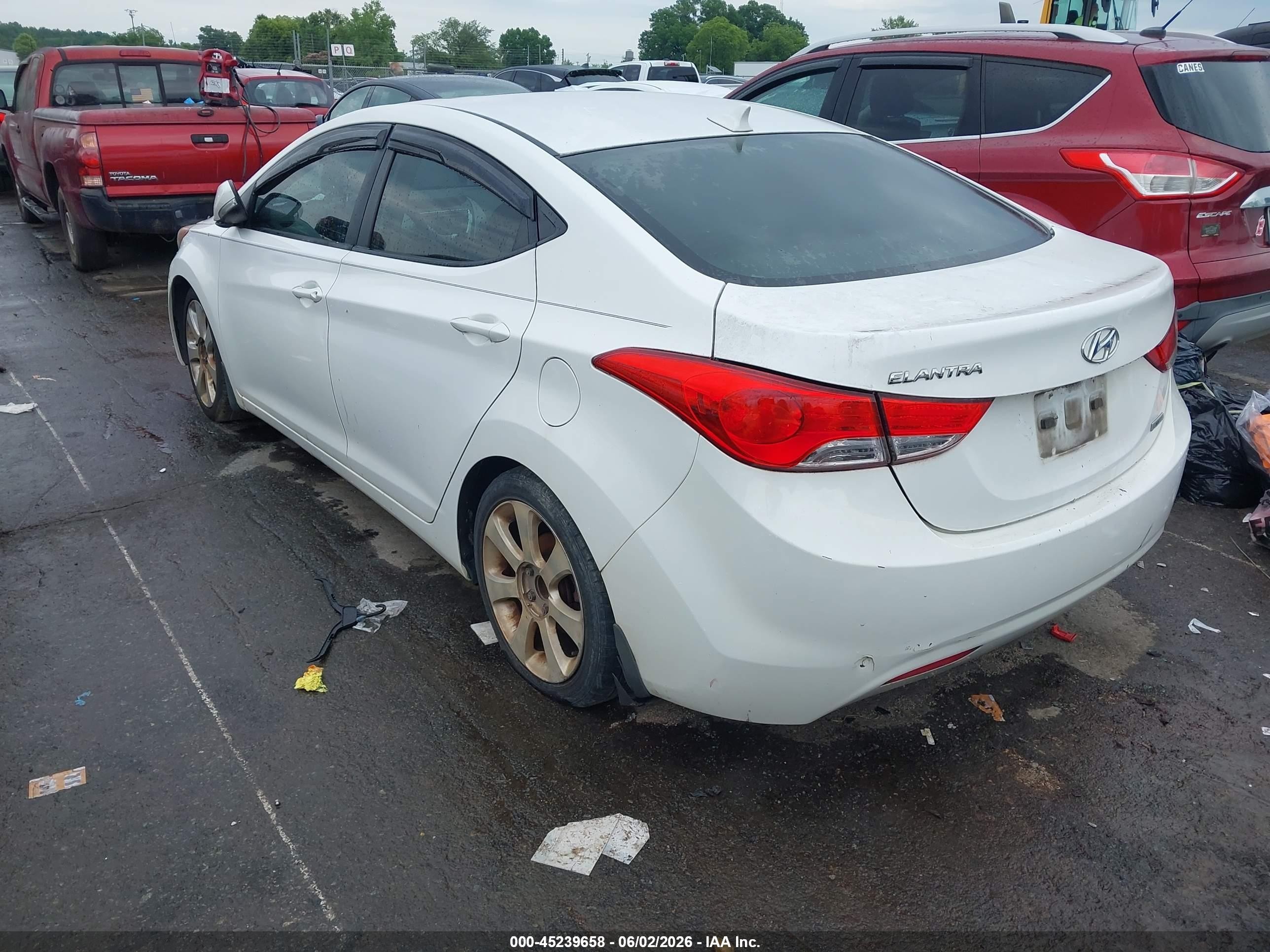 2012 Hyundai Elantra Limited Белый vin: 5NPDH4AEXCH146103