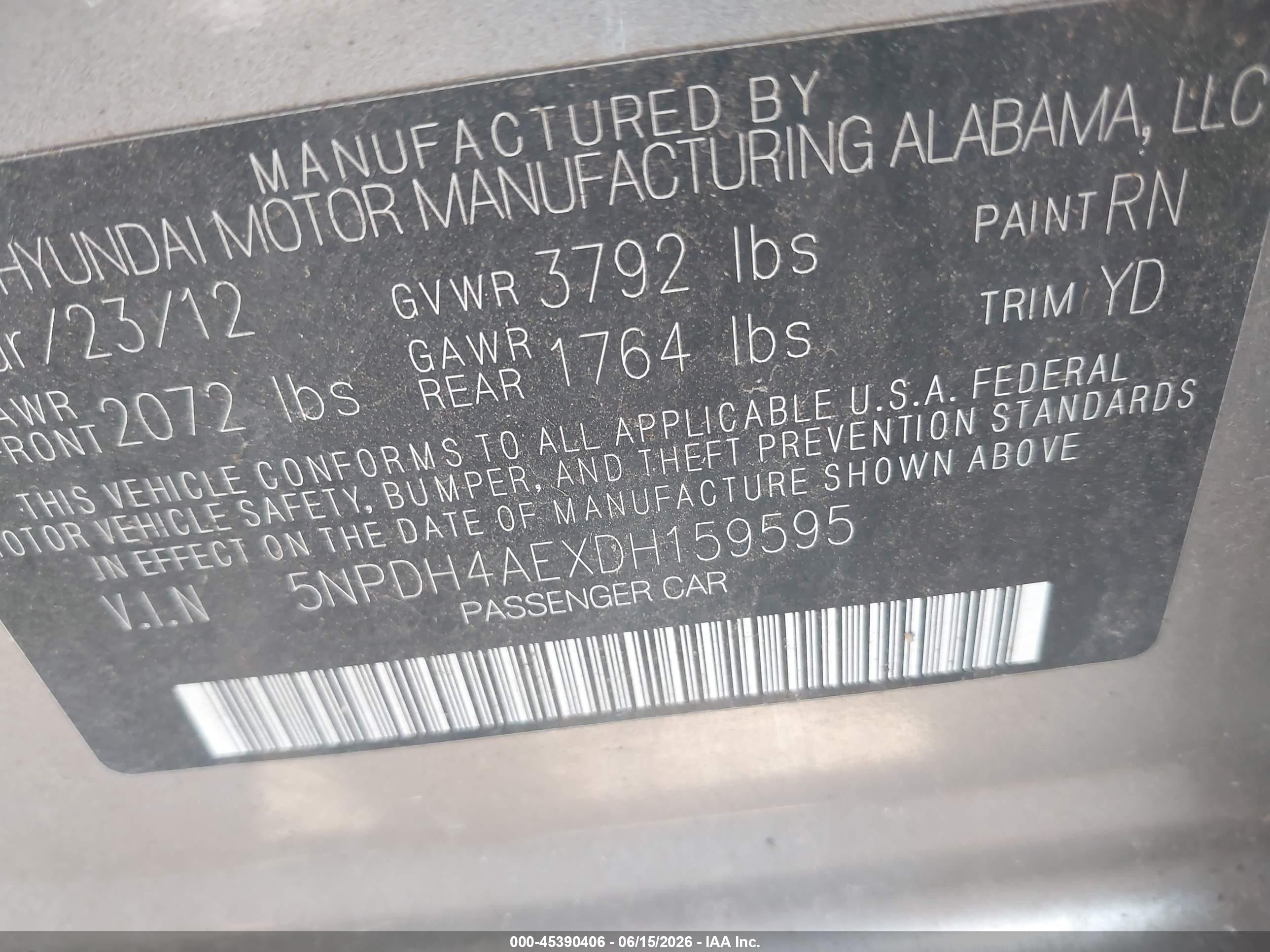 2013 Hyundai Elantra Gls Gray vin: 5NPDH4AEXDH159595