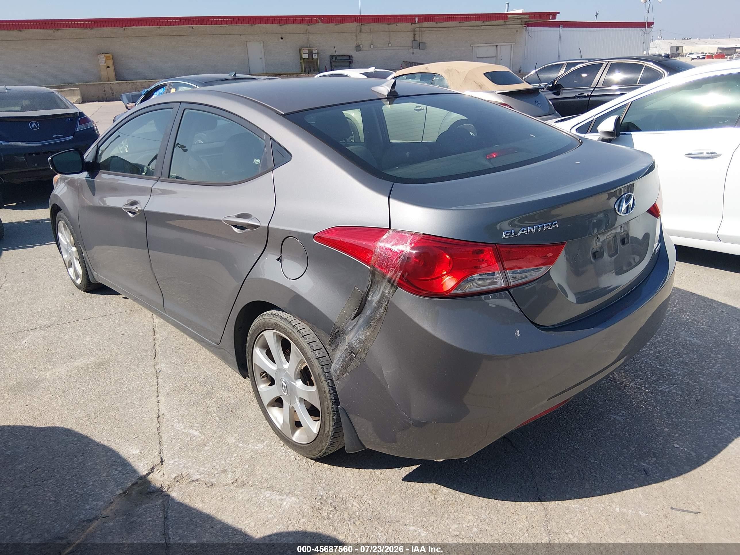 2013 Hyundai Elantra Limited Gray vin: 5NPDH4AEXDH159791