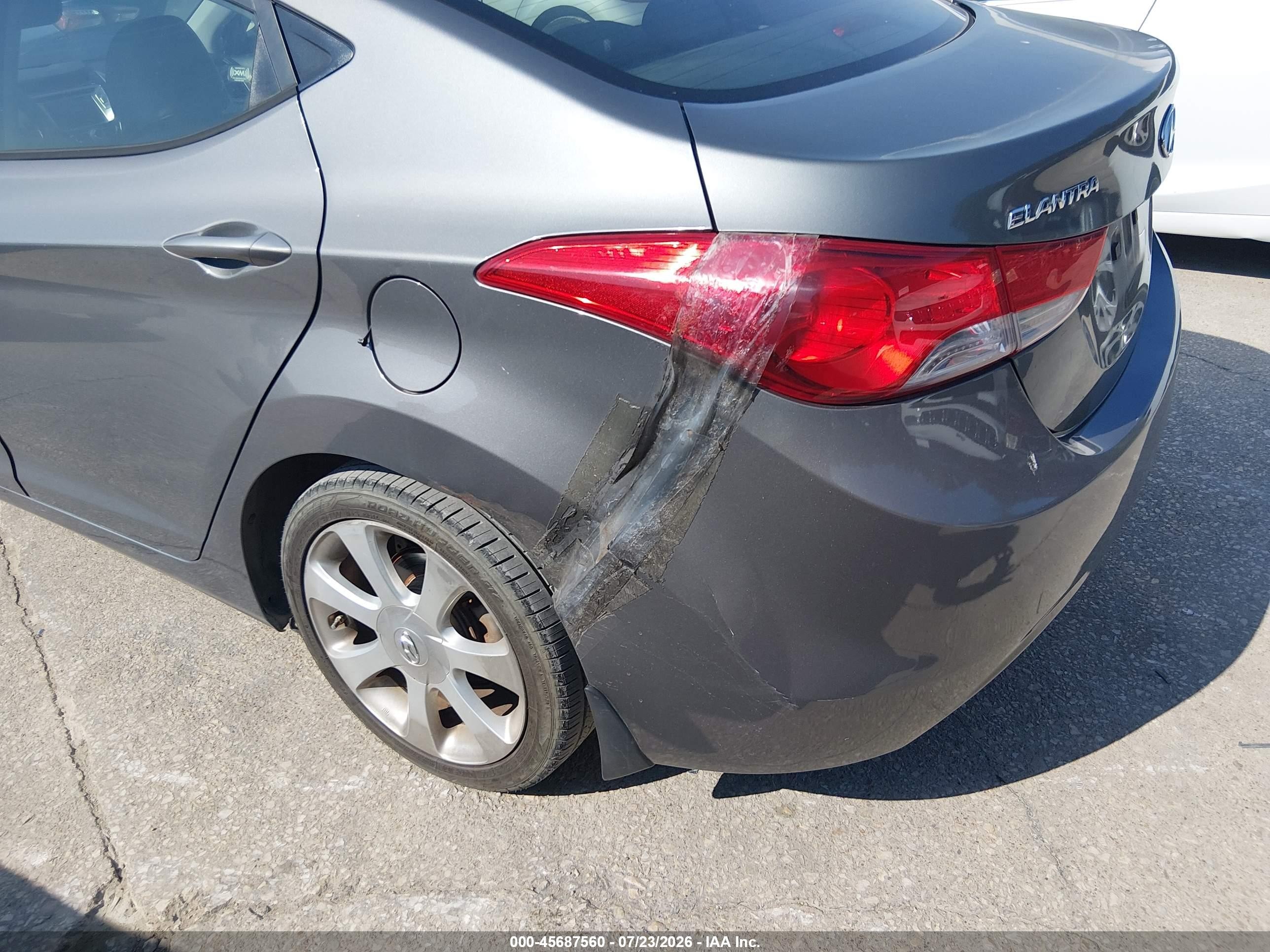 2013 Hyundai Elantra Limited Gray vin: 5NPDH4AEXDH159791